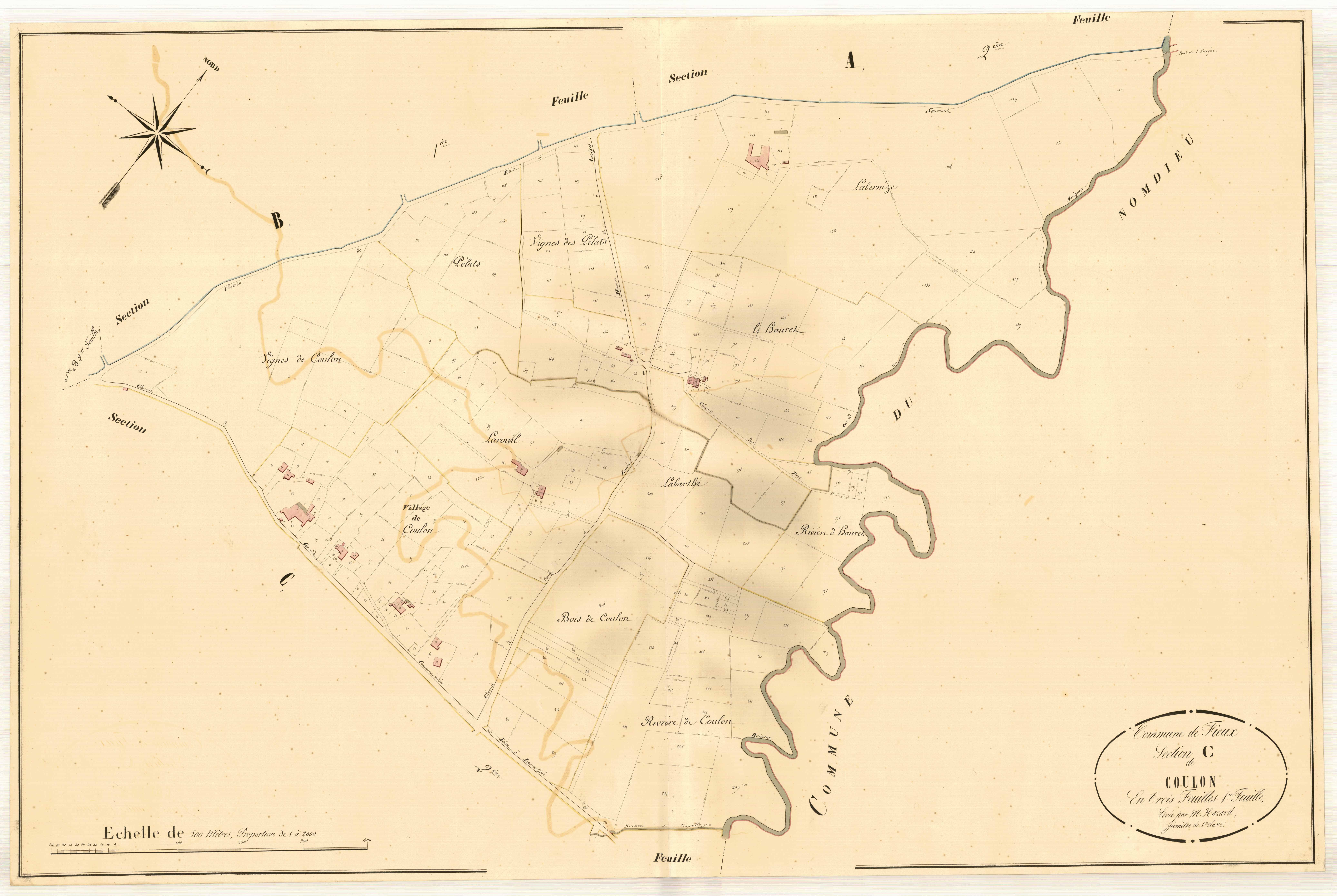 Plan napoléonien, atlas-C1 Coulon, Fieux
