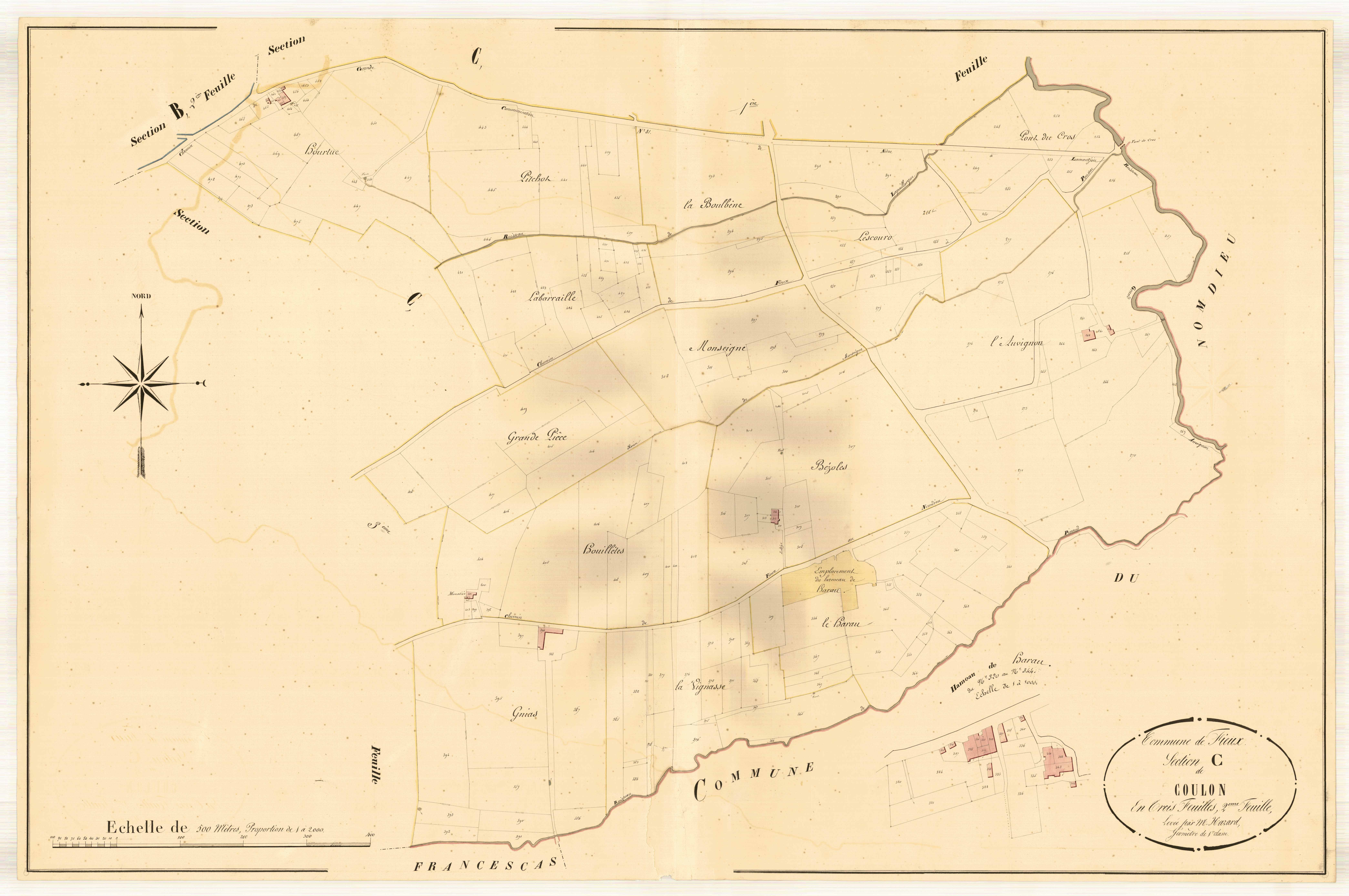 Plan napoléonien, atlas-C2 Coulon, Fieux