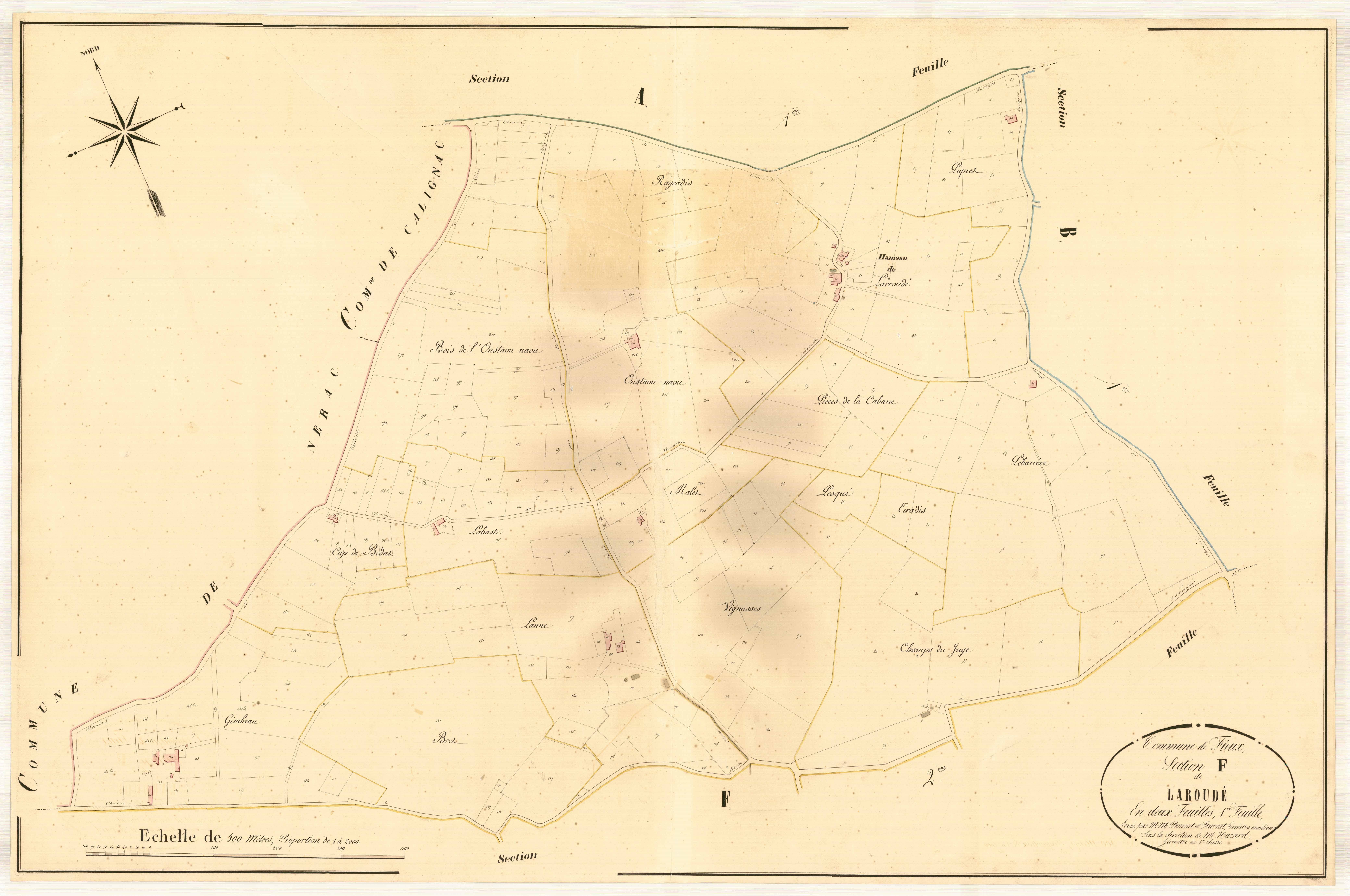 Plan napoléonien, atlas-F1 Laroudé, Fieux
