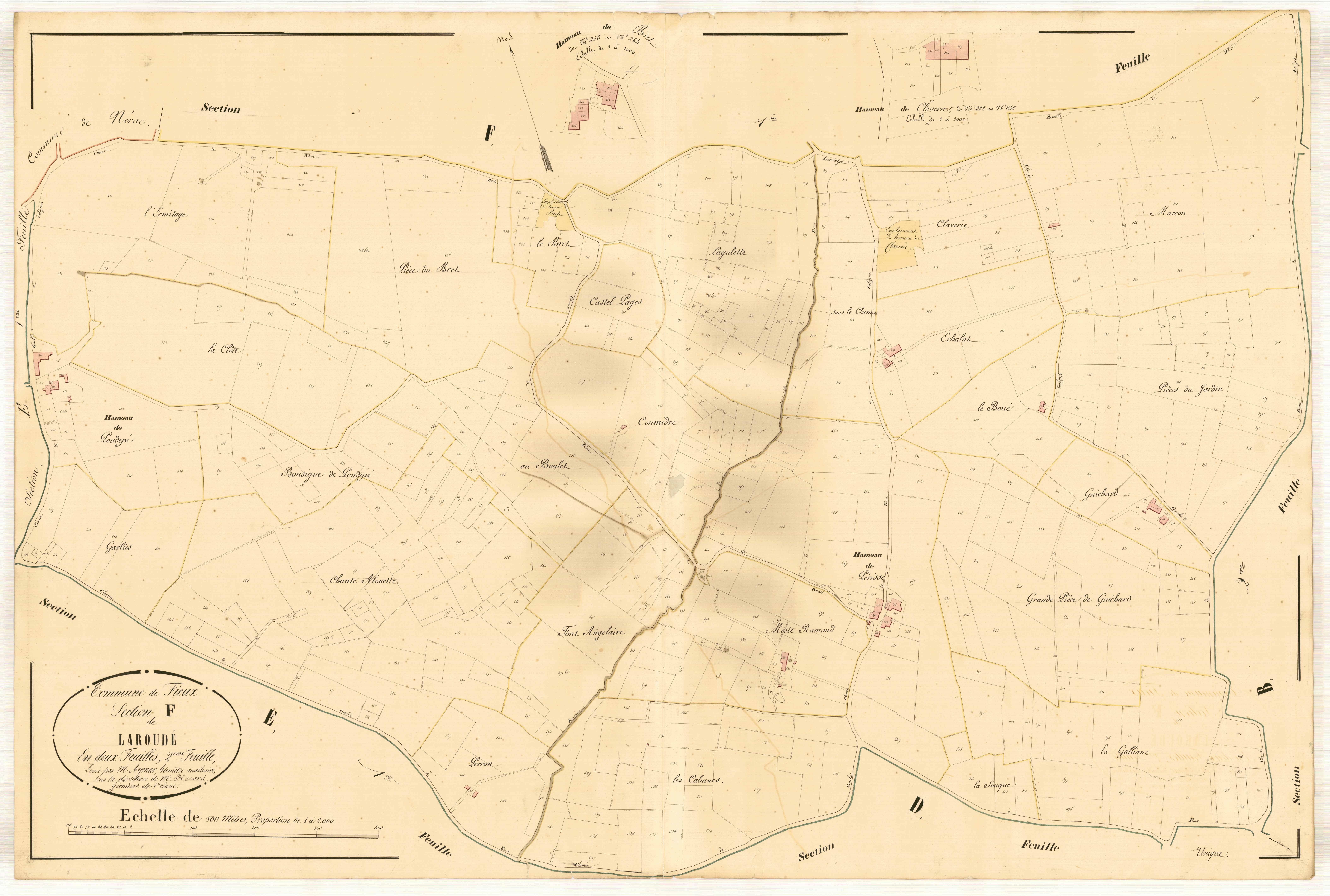 Plan napoléonien, atlas-F2 Laroudé, Fieux
