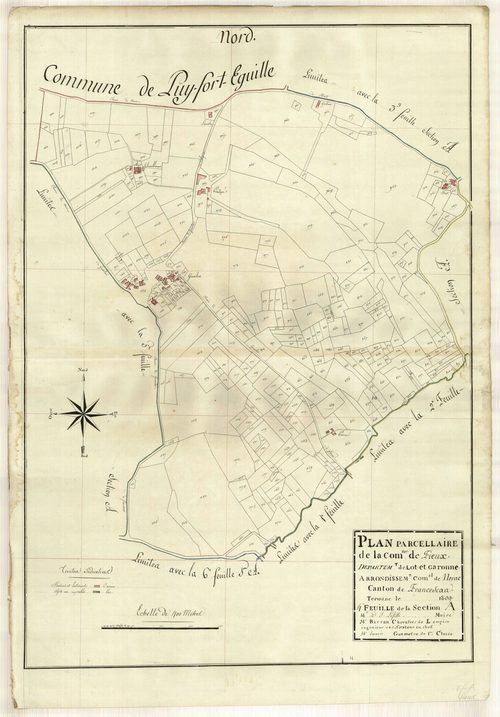 Plan primitif, atlas-A4 Coulon, Fieux