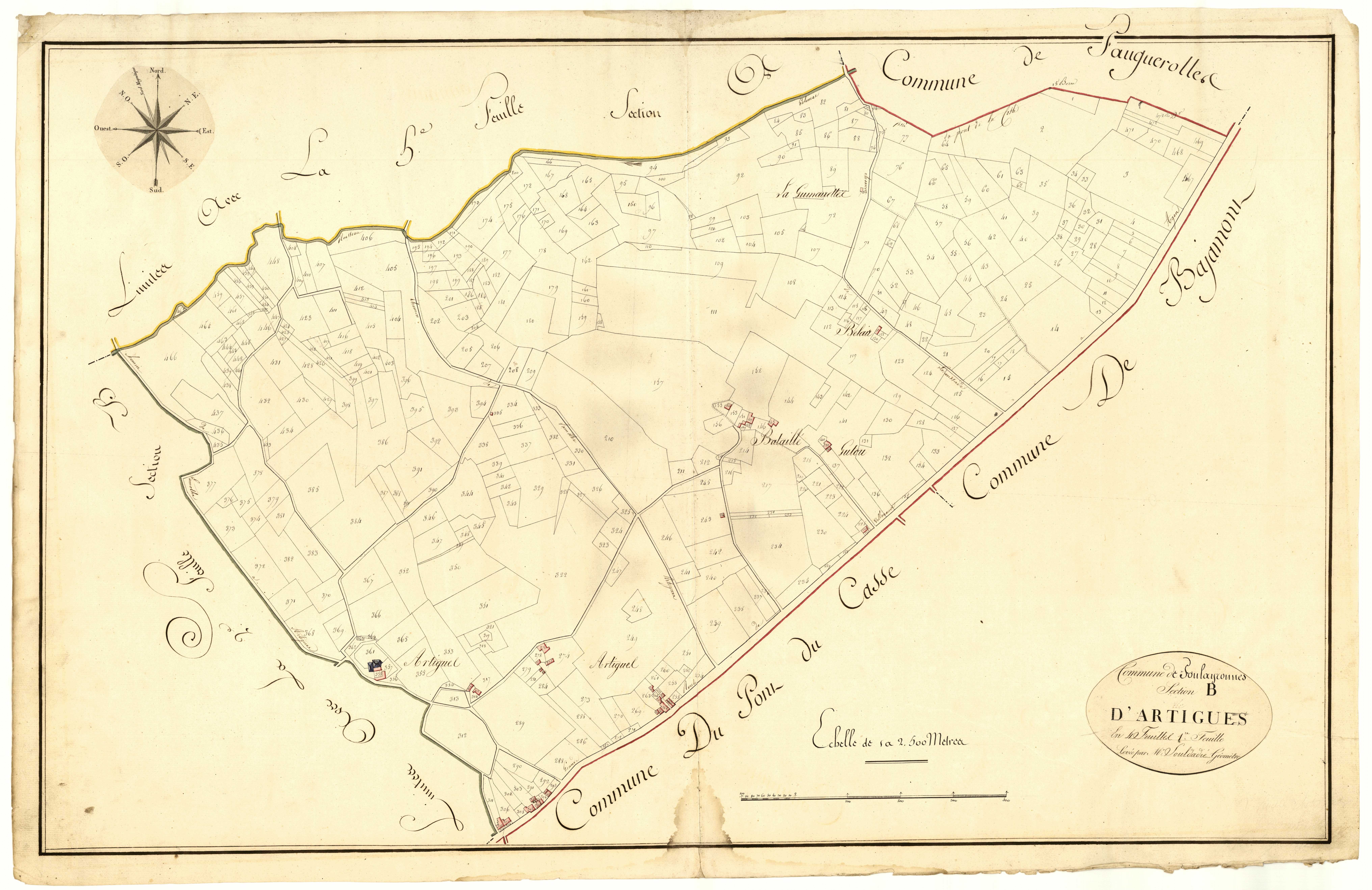 Plan primitif, atlas-B1 Artigues, Foulayronnes