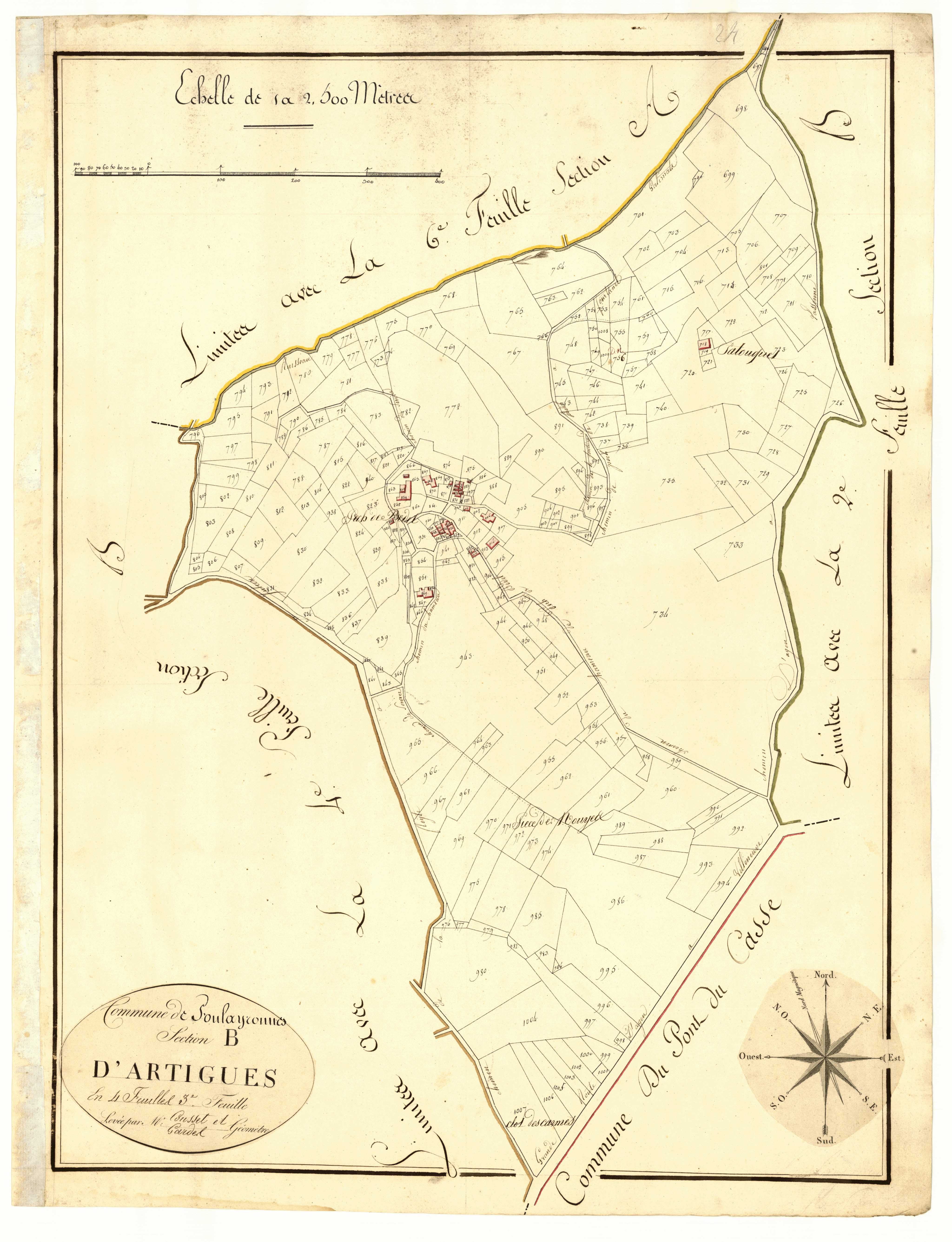 Plan primitif, atlas-B3 Artigues, Foulayronnes