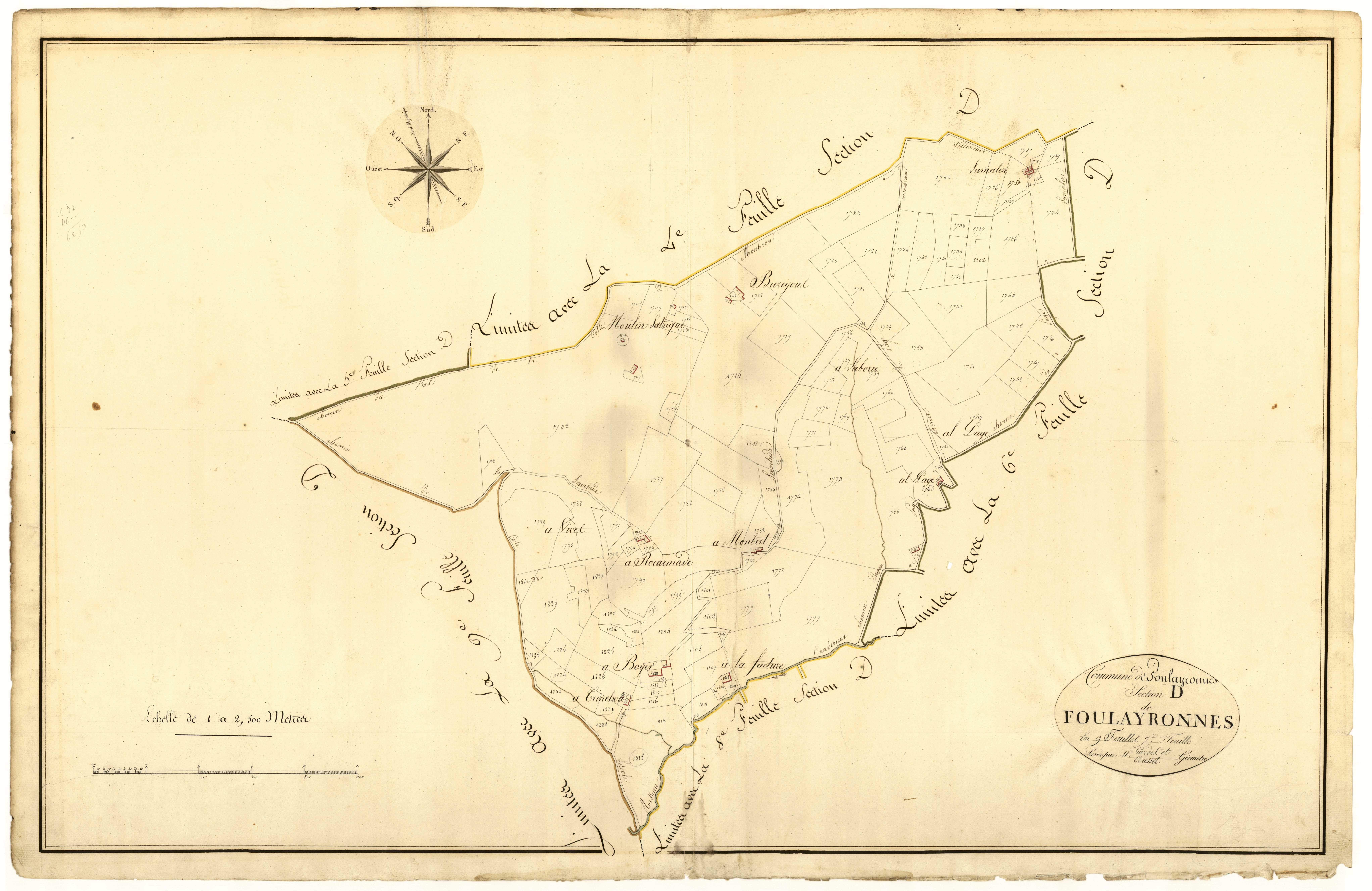 Plan primitif, atlas-D7 Foulayronnes, Foulayronnes