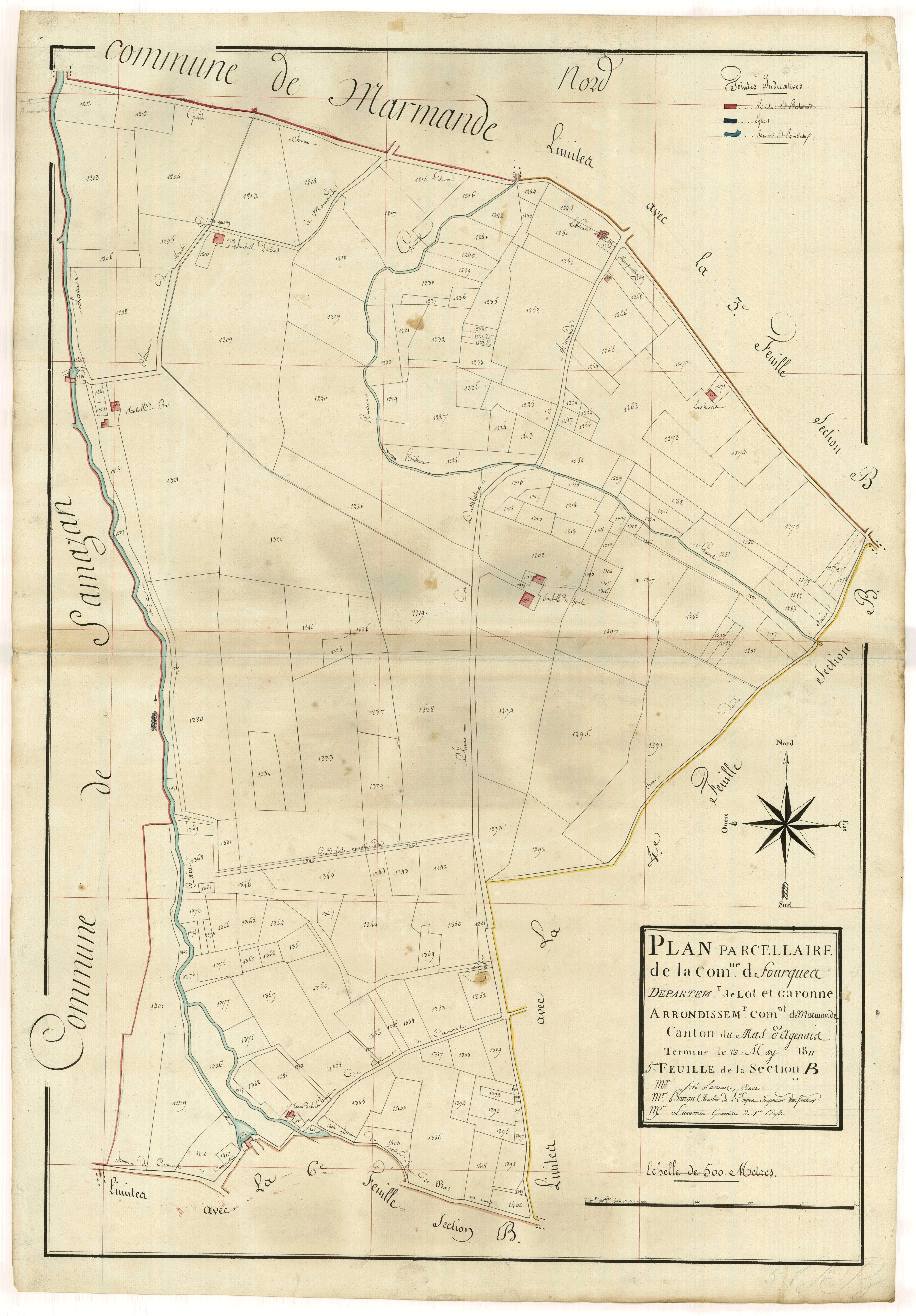 Plan primitif, atlas-B5 Saint-Sauveur et Sainte-Marthe, Fourques-sur-Garonne