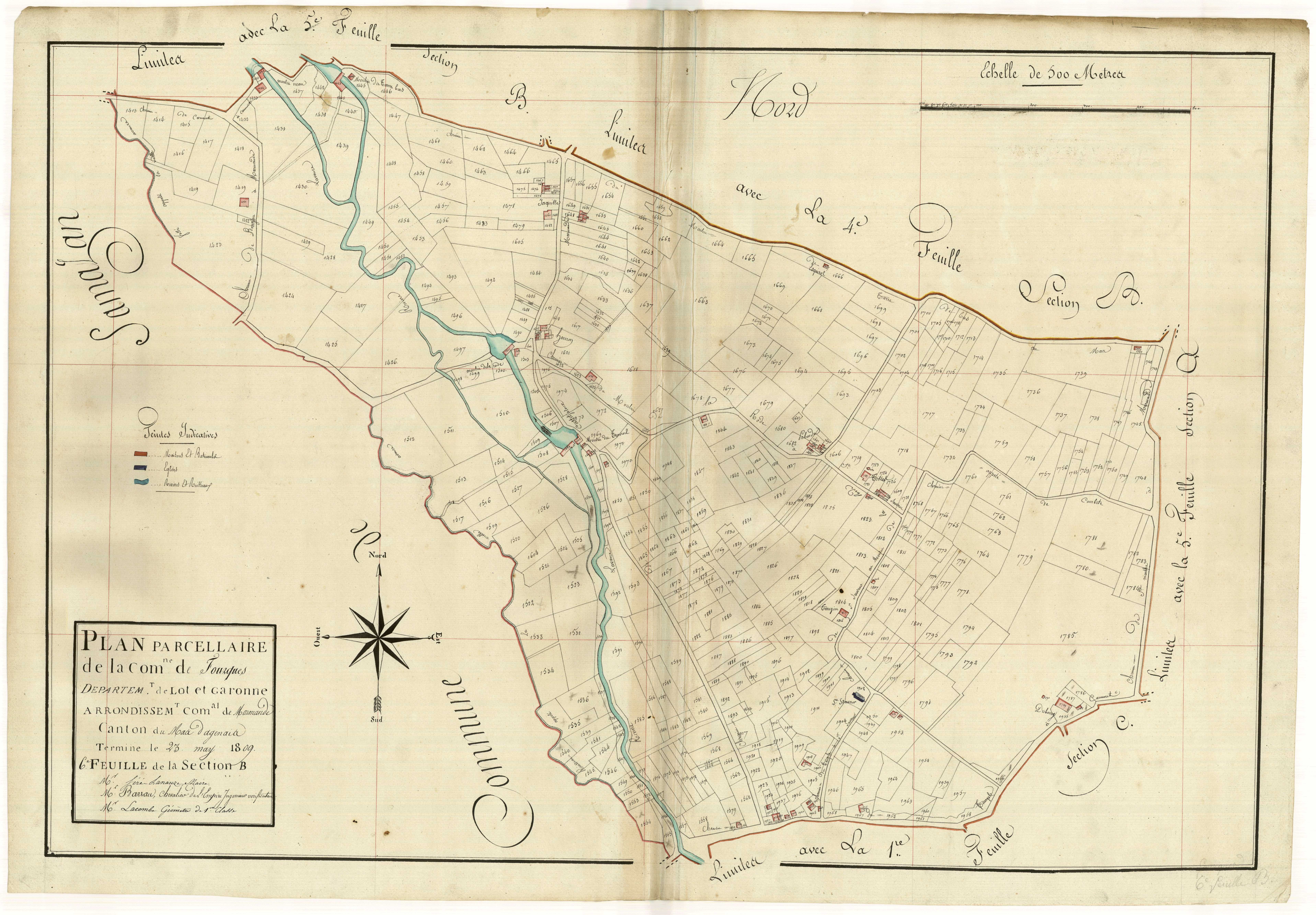 Plan primitif, atlas-B6 Saint-Sauveur et Sainte-Marthe, Fourques-sur-Garonne