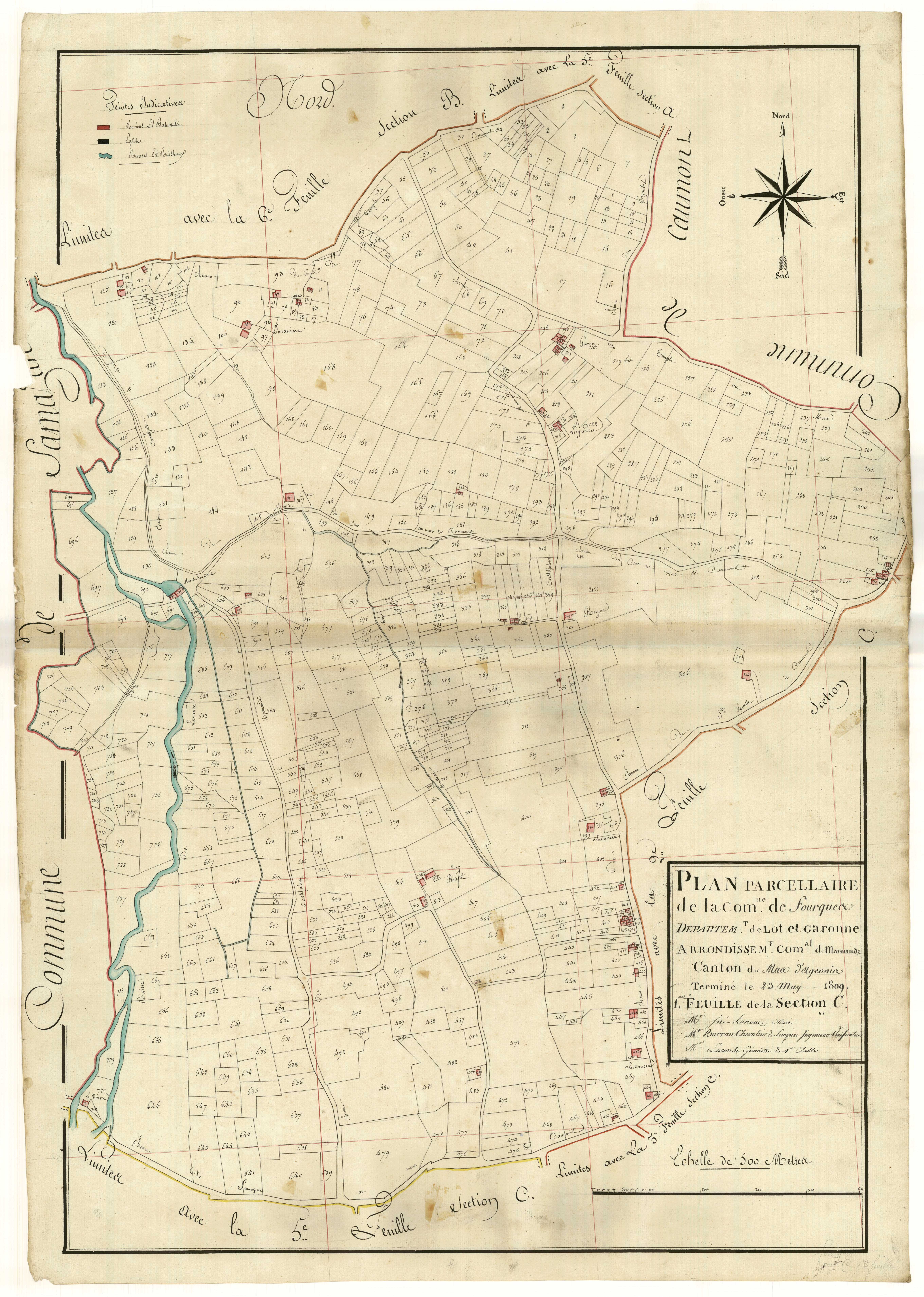 Plan primitif, atlas-C1 Saint-Sauveur et Sainte-Marthe (sic), Fourques-sur-Garonne