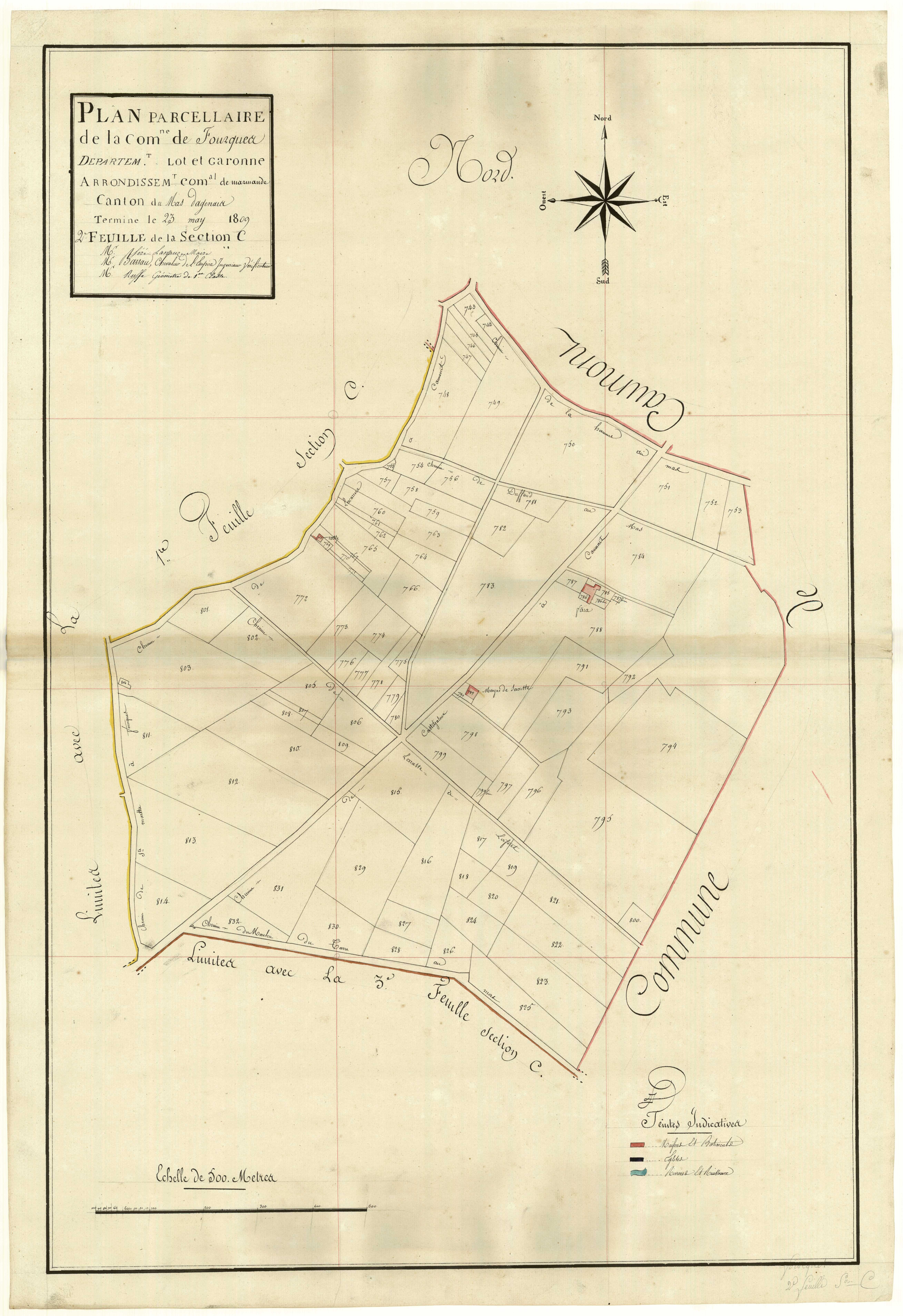 Plan primitif, atlas-C2 Saint-Sauveur et Sainte-Marthe (sic), Fourques-sur-Garonne