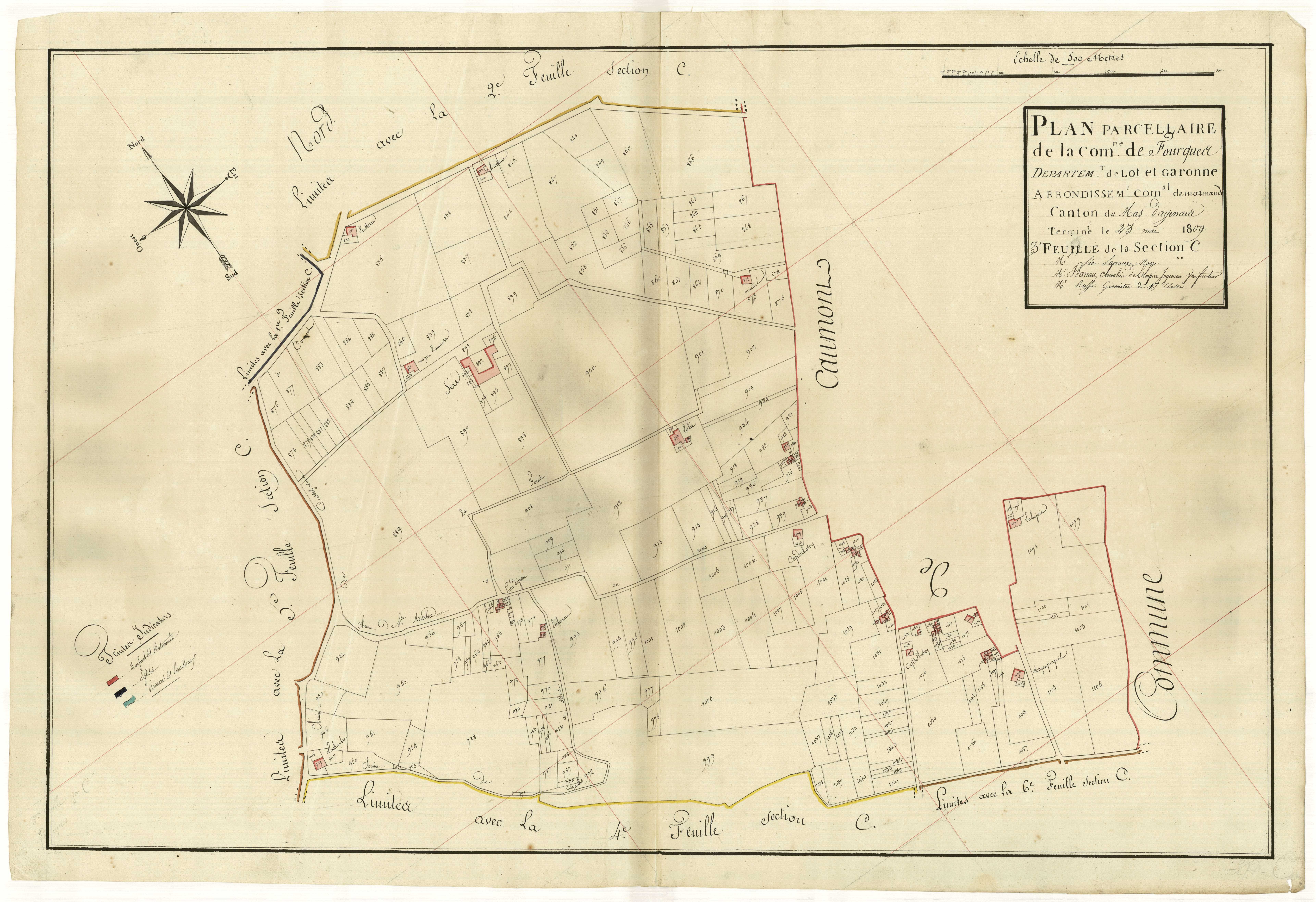 Plan primitif, atlas-C3 Saint-Sauveur et Sainte-Marthe (sic), Fourques-sur-Garonne