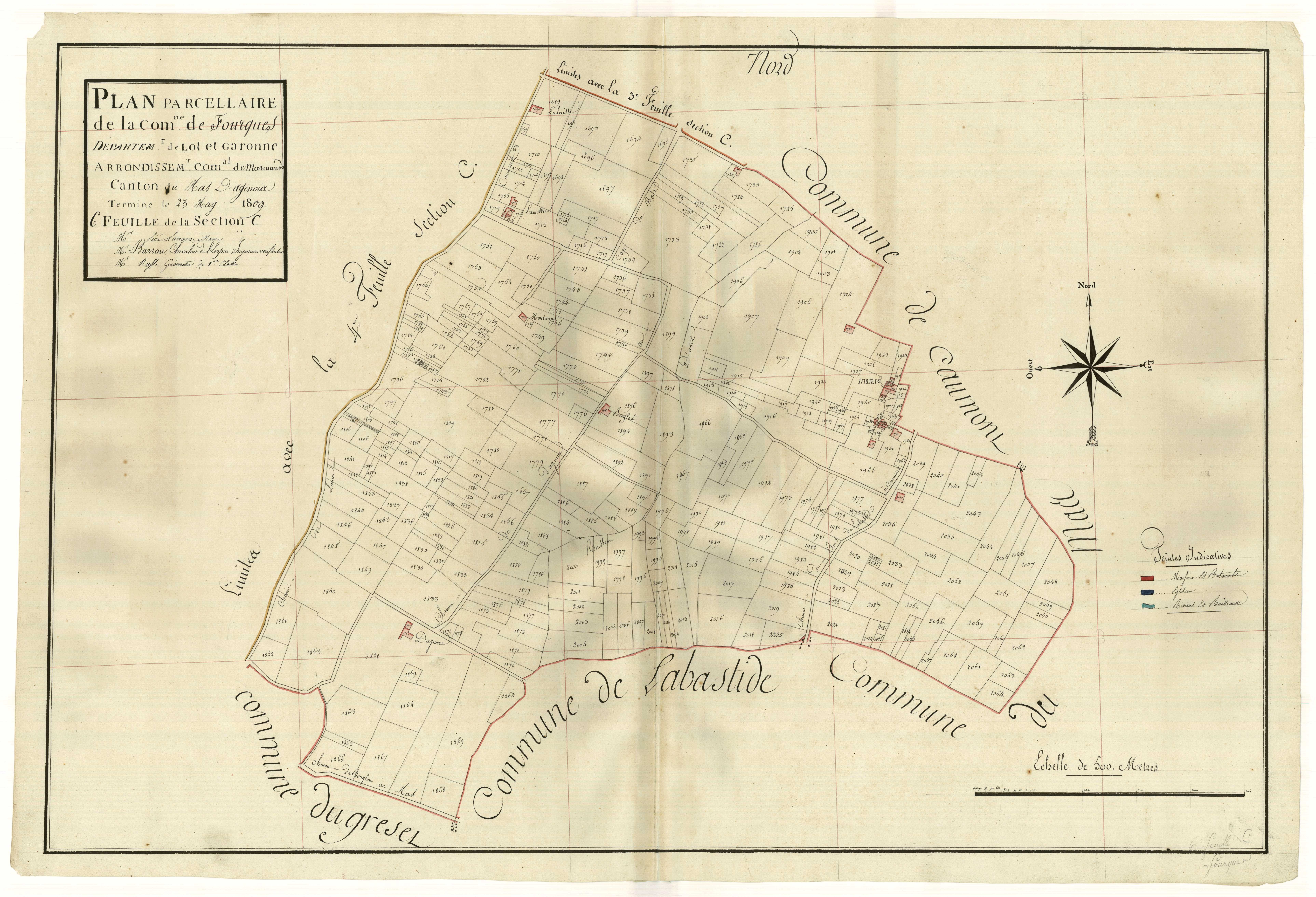 Plan primitif, atlas-C6 Saint-Sauveur et Sainte-Marthe (sic), Fourques-sur-Garonne