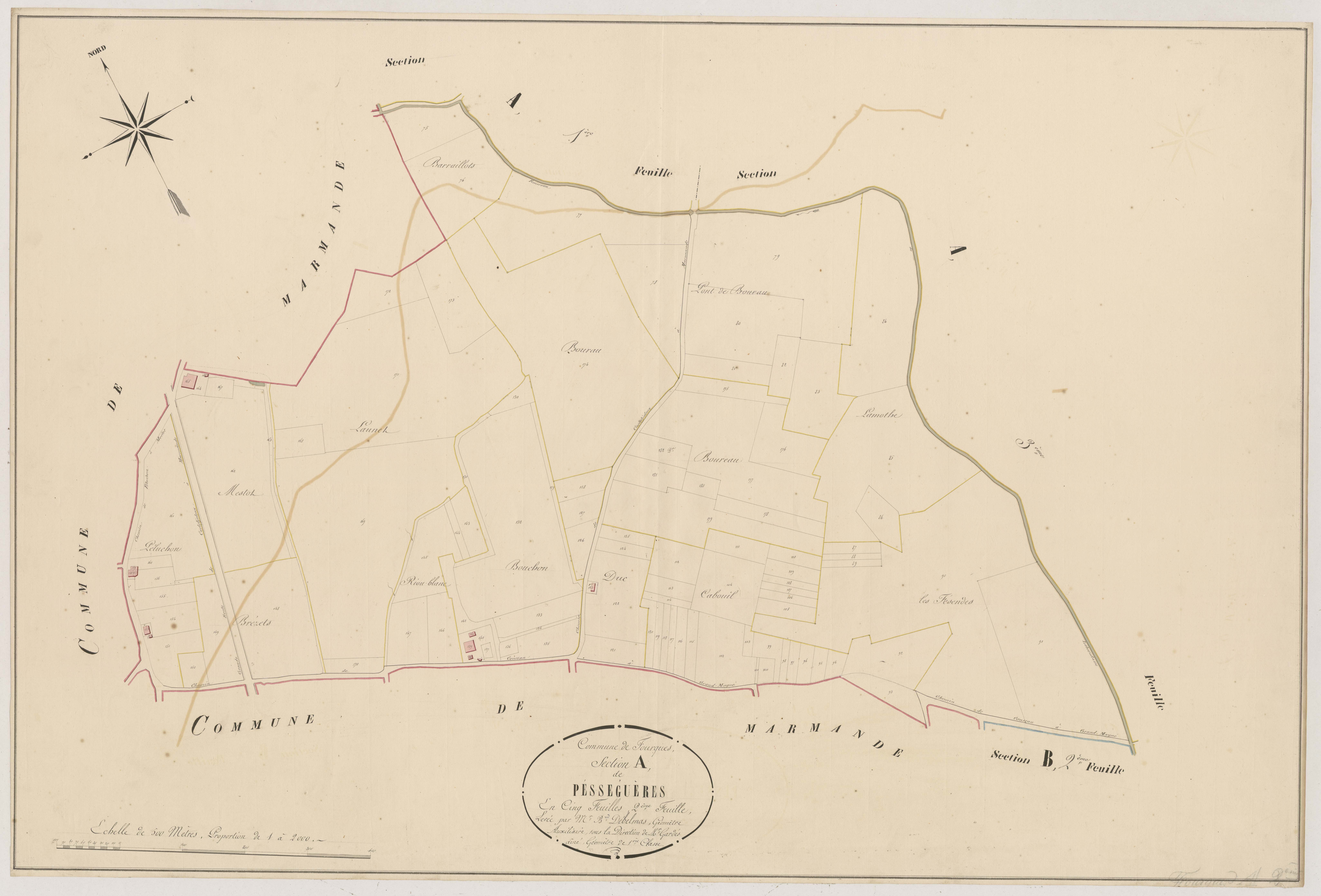 Plan napoléonien, atlas-A2 Pésséguères, Fourques-sur-Garonne