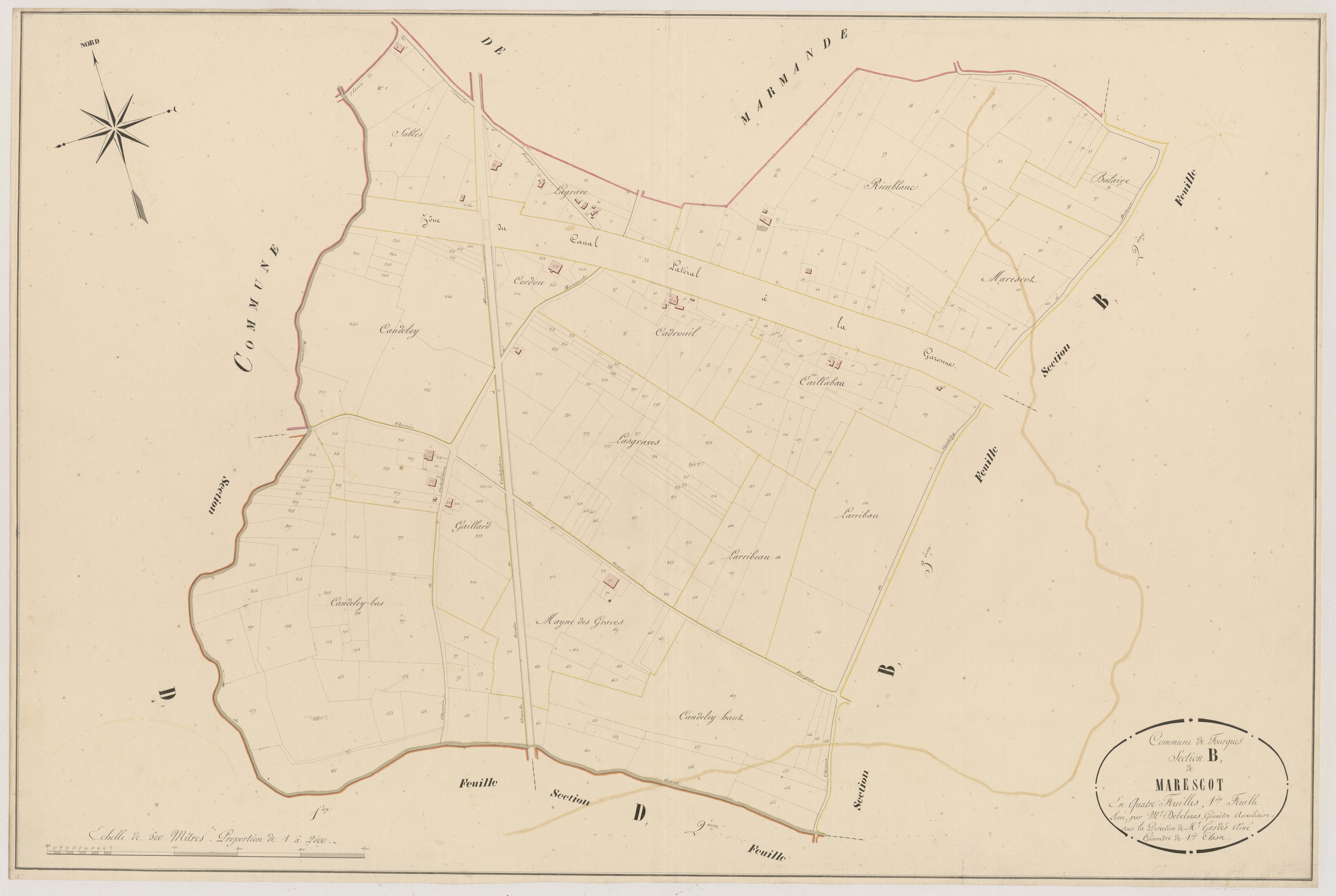 Plan napoléonien, atlas-B1 Marescot, Fourques-sur-Garonne