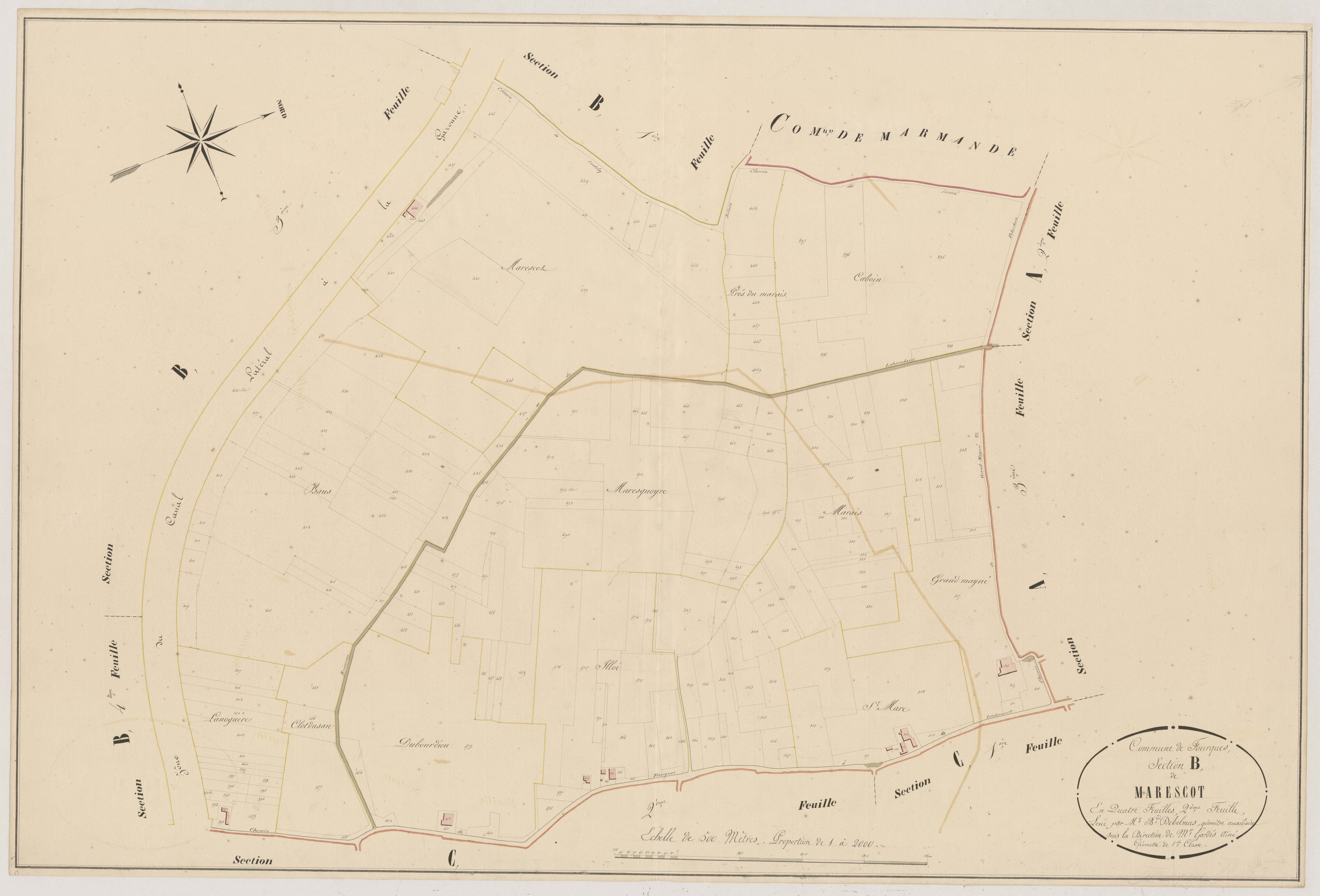 Plan napoléonien, atlas-B2 Marescot, Fourques-sur-Garonne