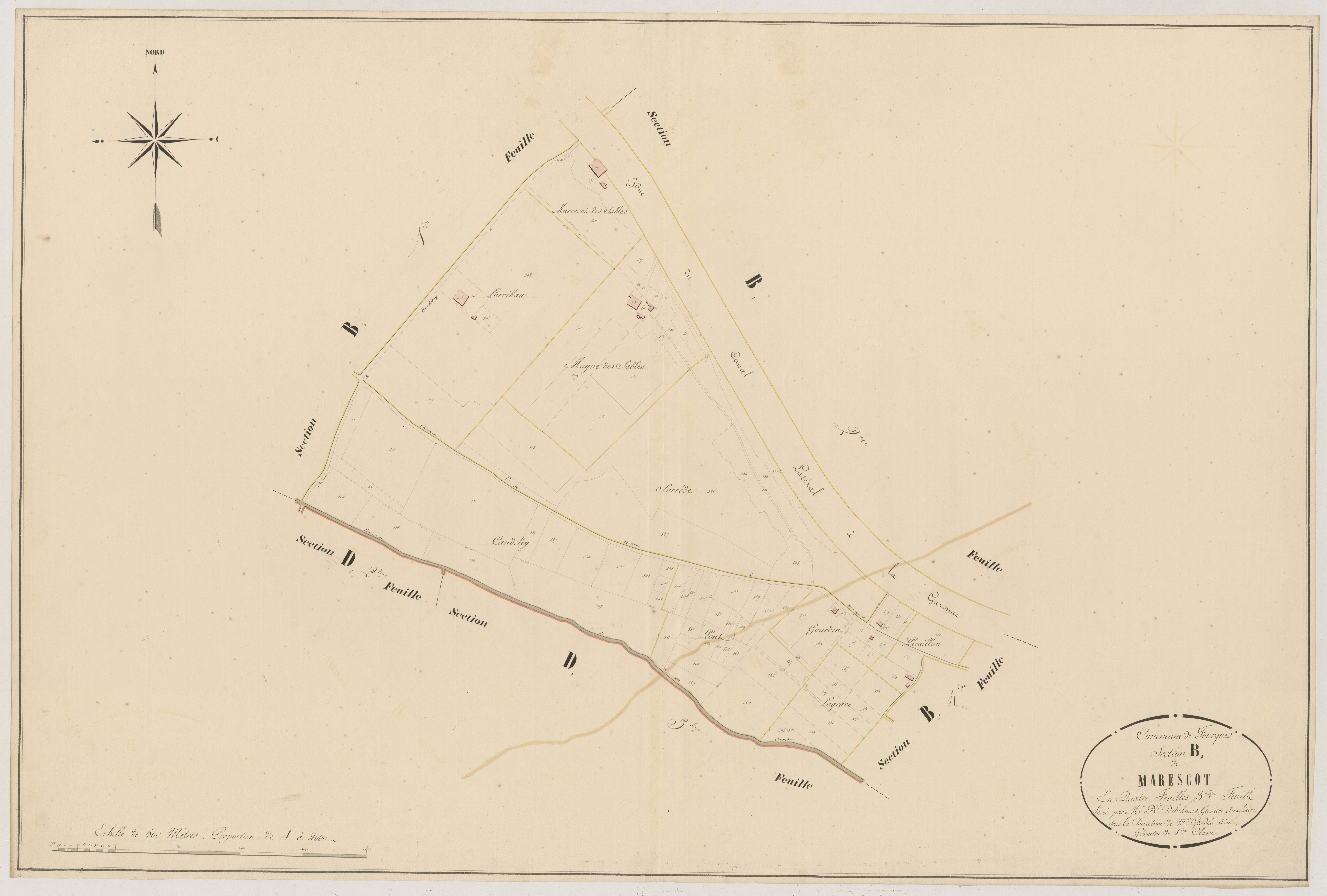 Plan napoléonien, atlas-B3 Marescot, Fourques-sur-Garonne