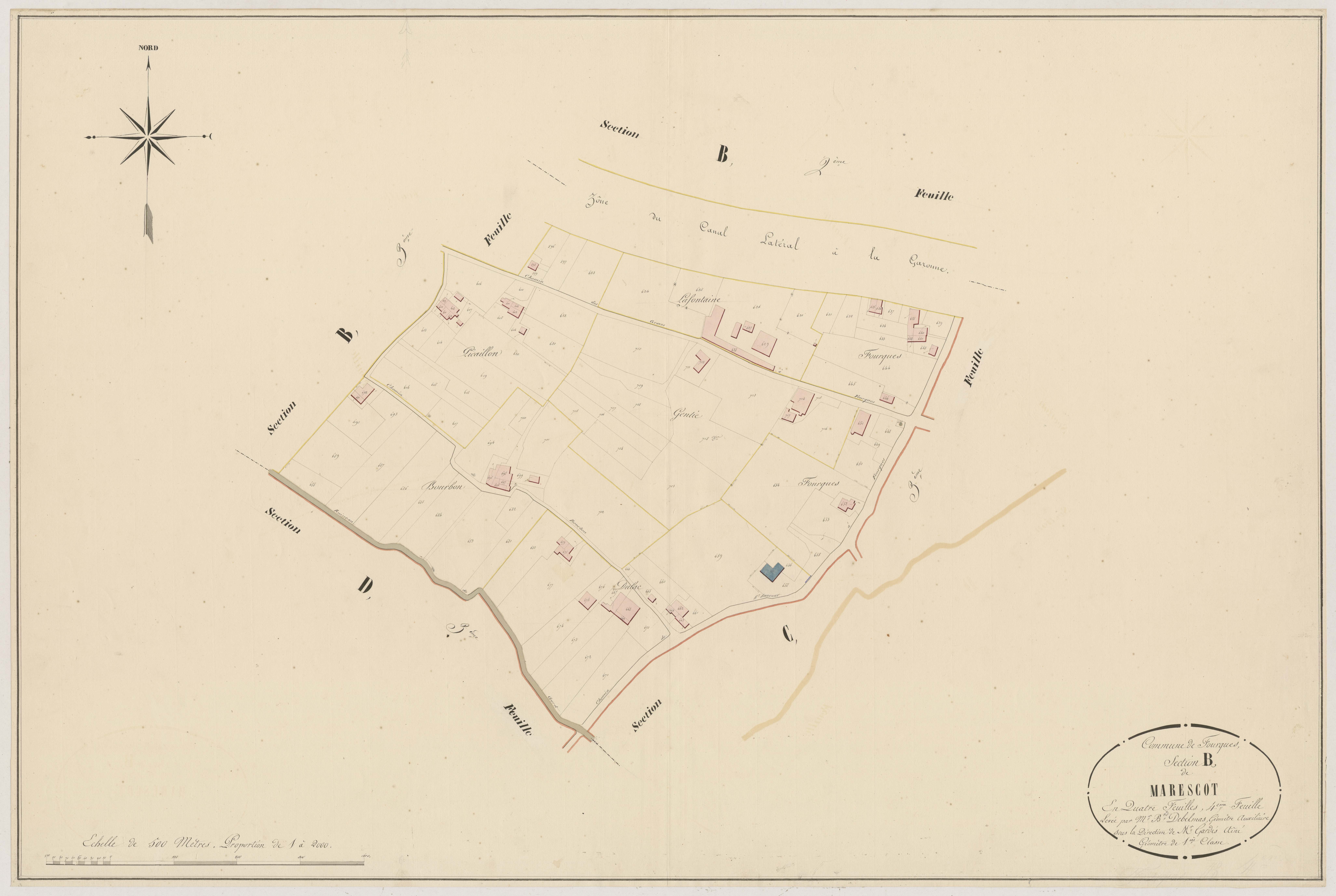 Plan napoléonien, atlas-B4 Marescot, Fourques-sur-Garonne