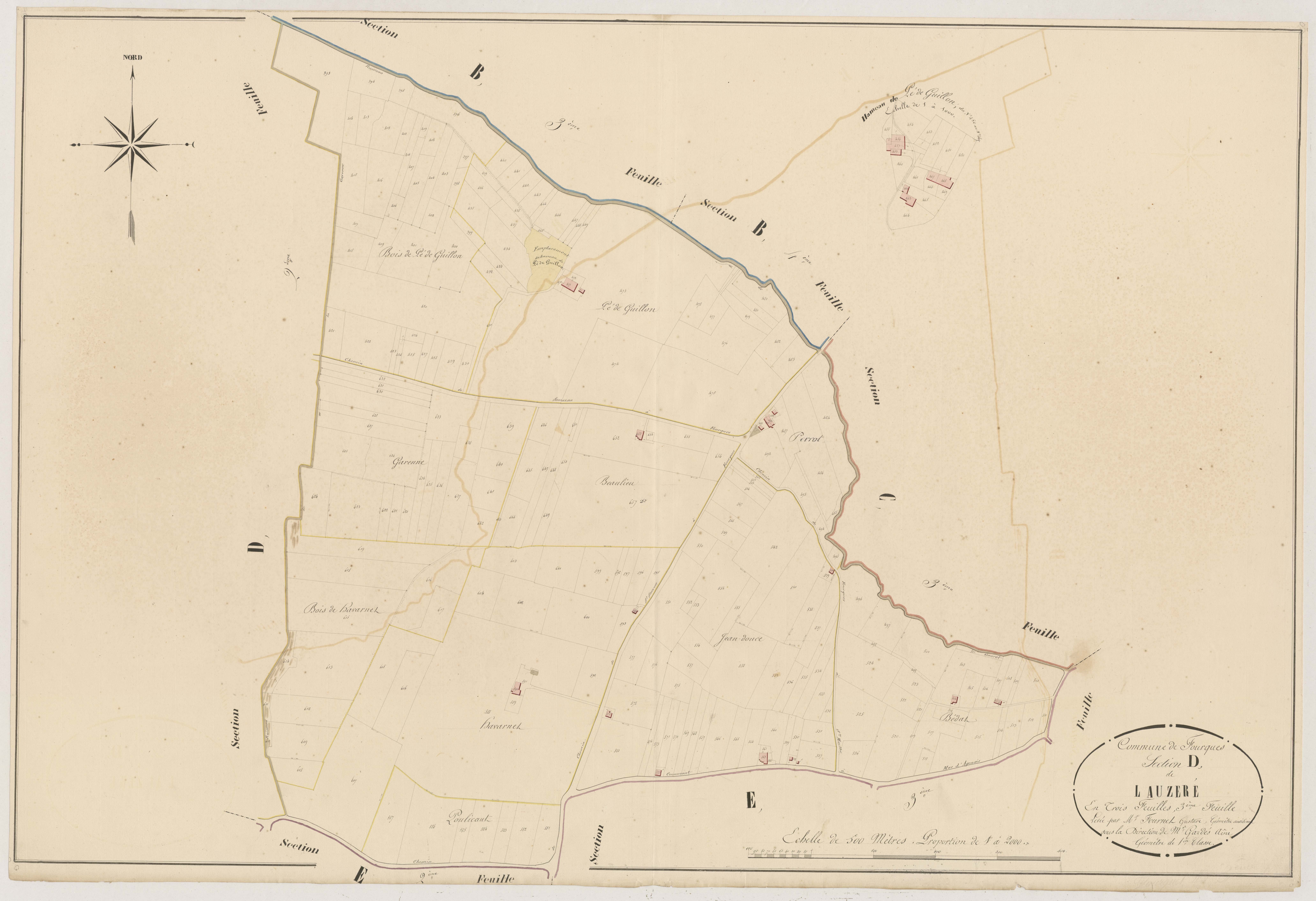 Plan napoléonien, atlas-D3 Lauzeré, Fourques-sur-Garonne