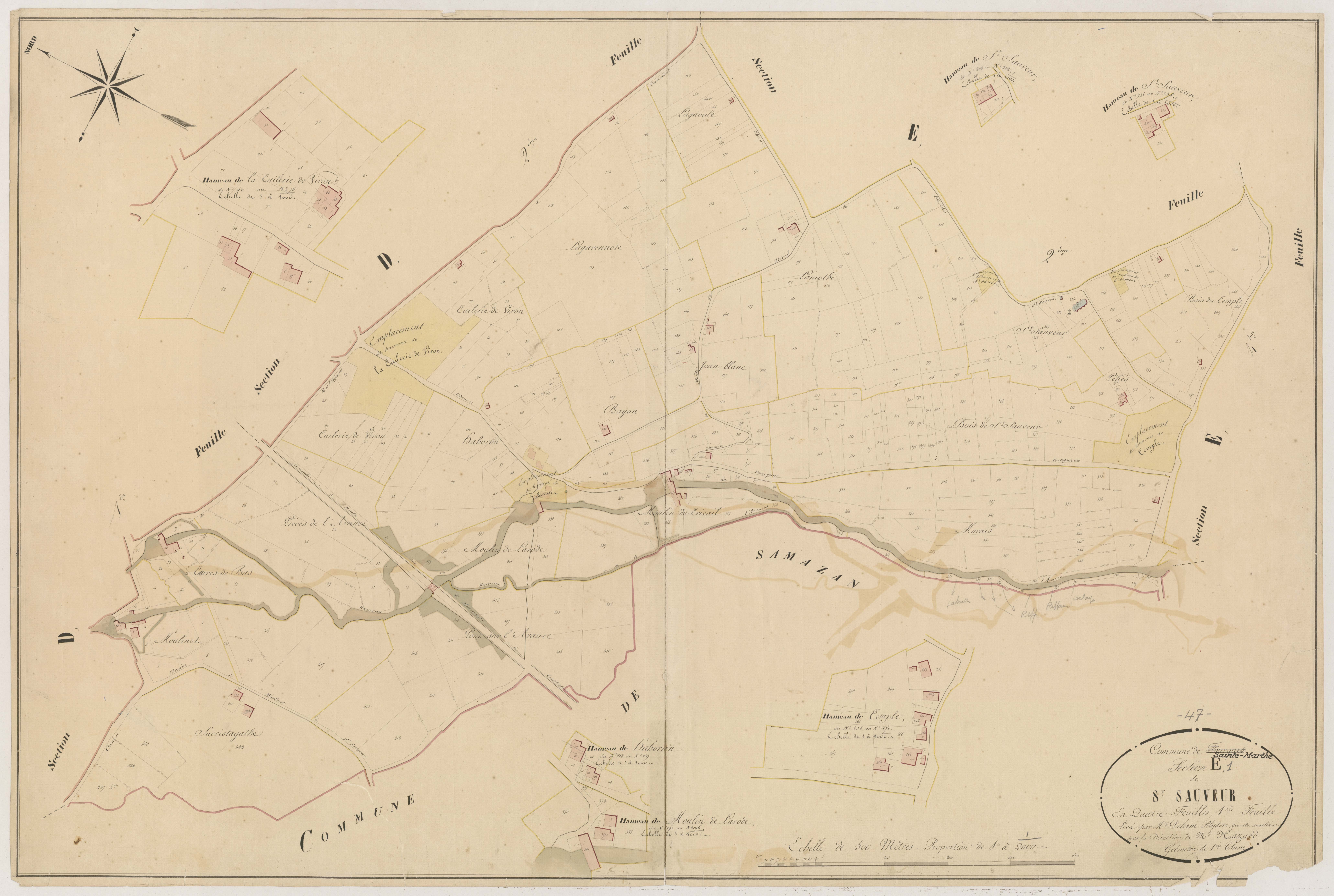 Plan napoléonien, atlas-E1 Saint-Sauveur, Fourques-sur-Garonne