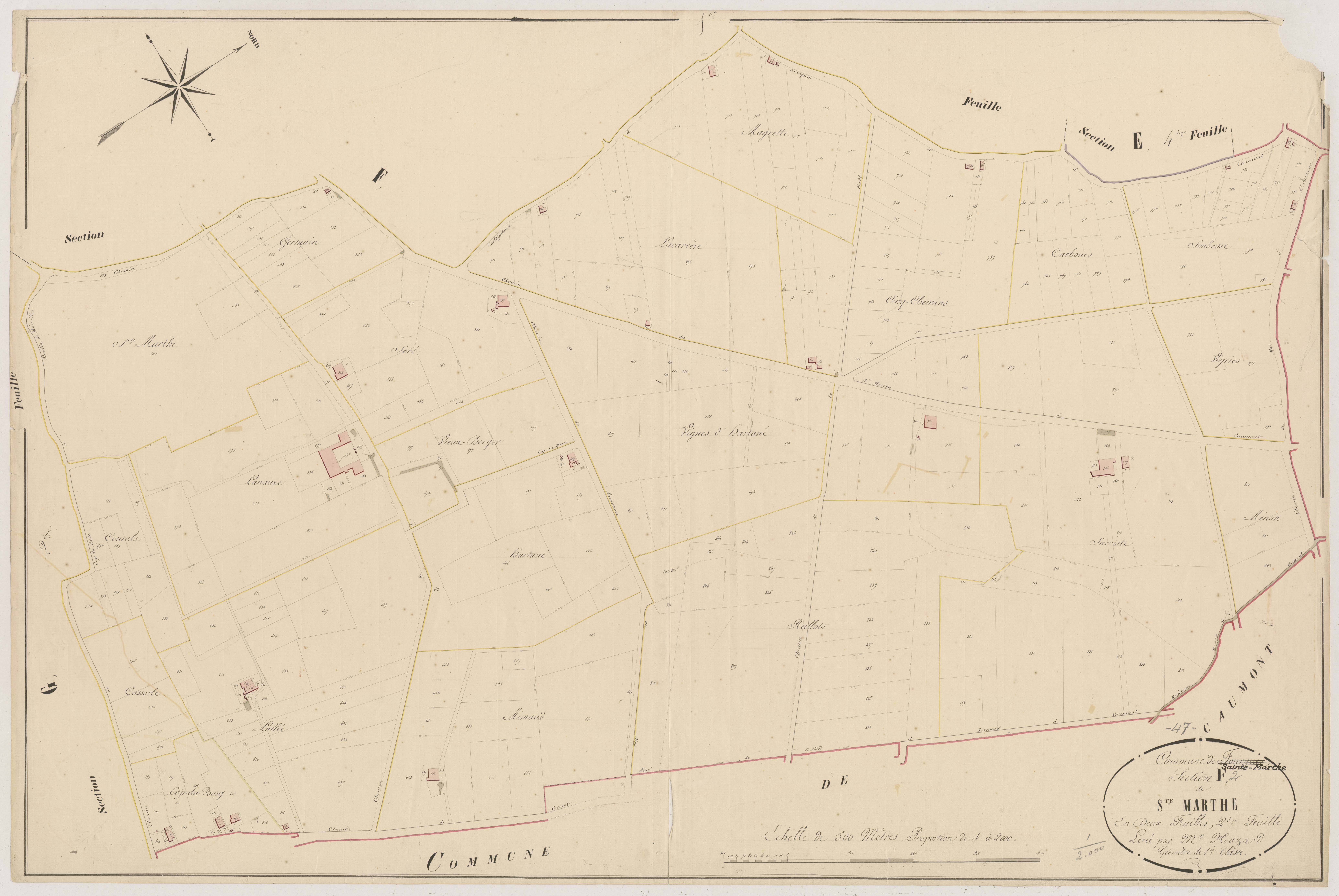 Plan napoléonien, atlas-F2 Sainte-Marthe, Fourques-sur-Garonne