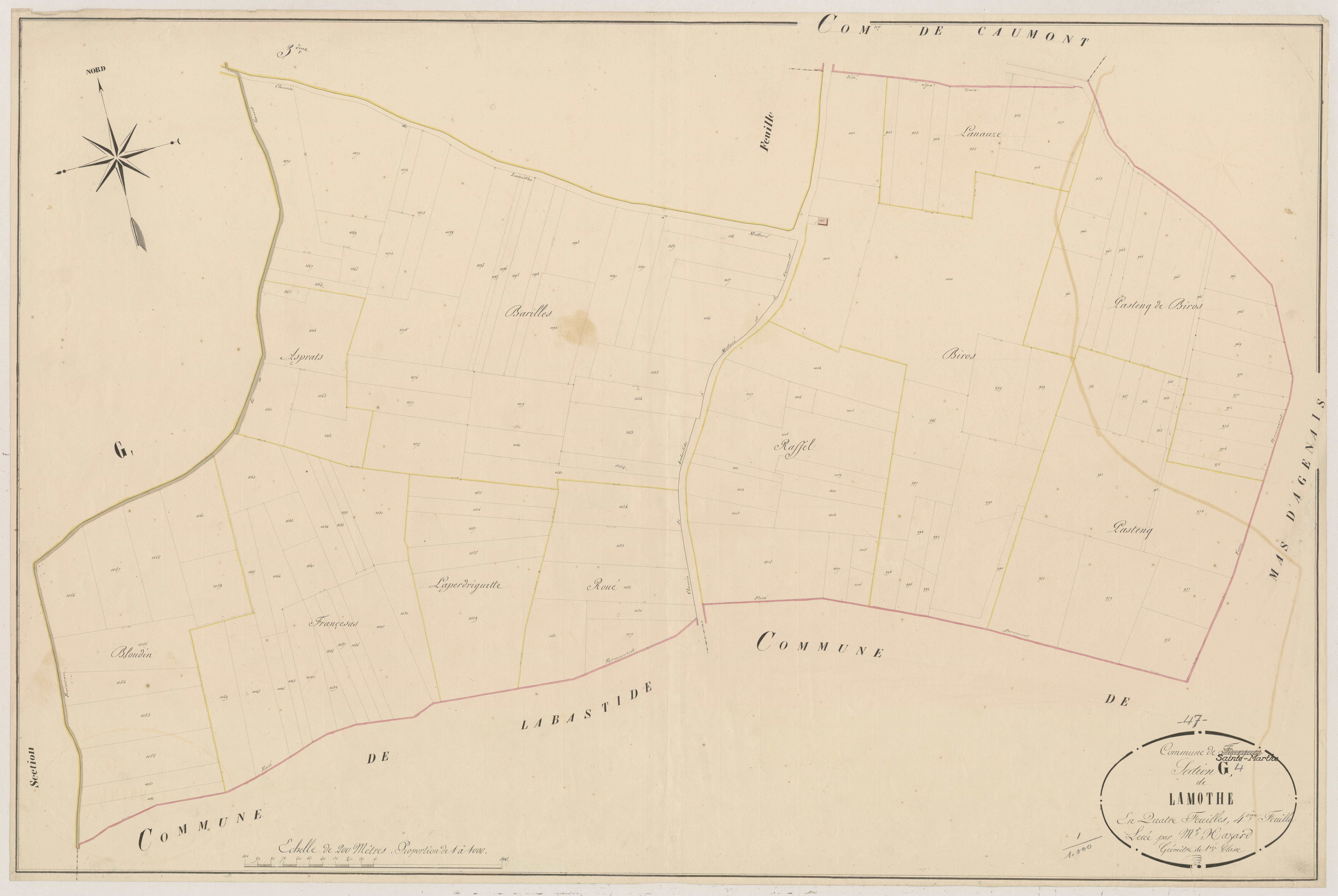 Plan napoléonien, atlas-G4 La Mothe, Fourques-sur-Garonne