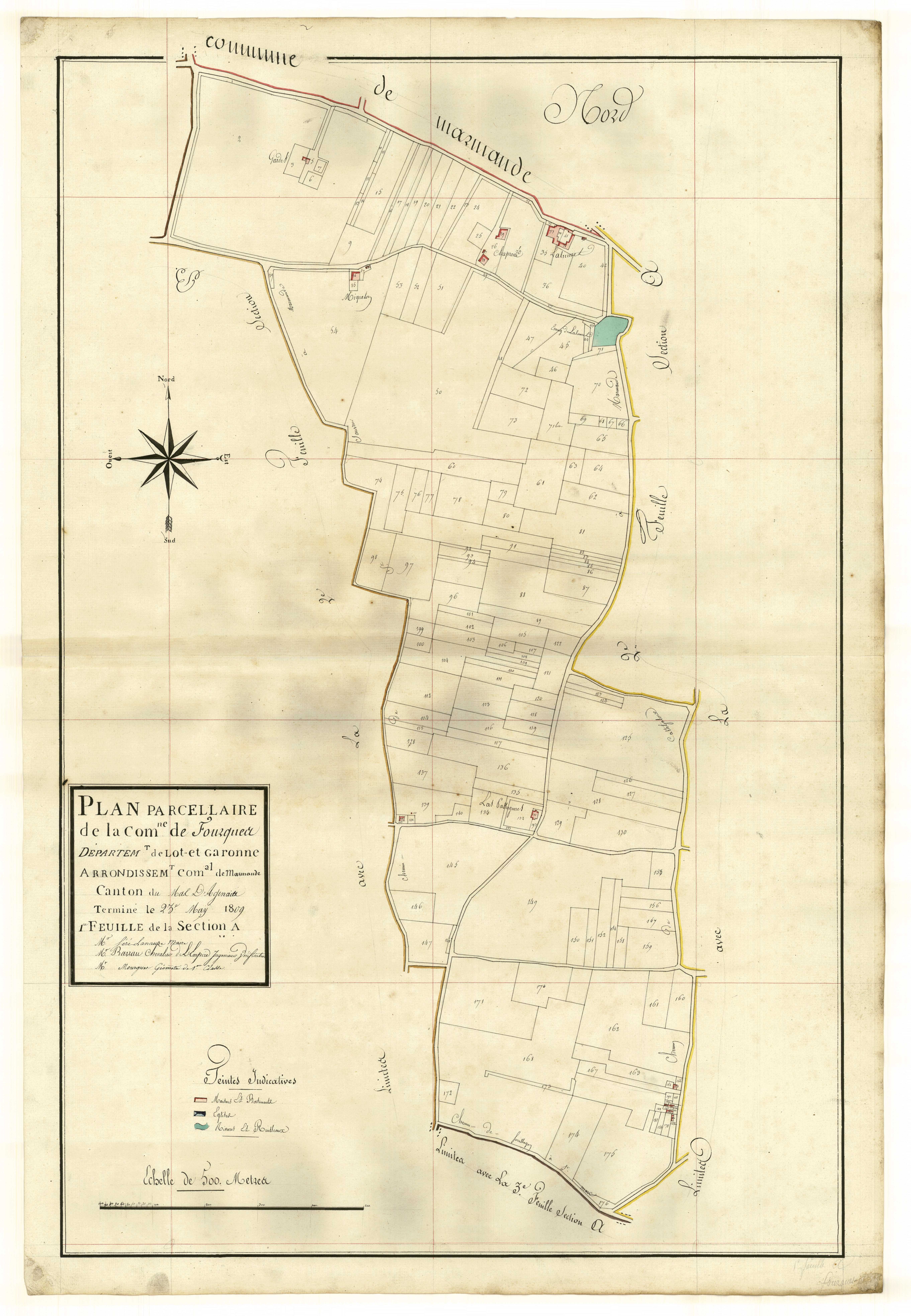 Plan primitif, atlas-A1 Fourques, Fourques-sur-Garonne