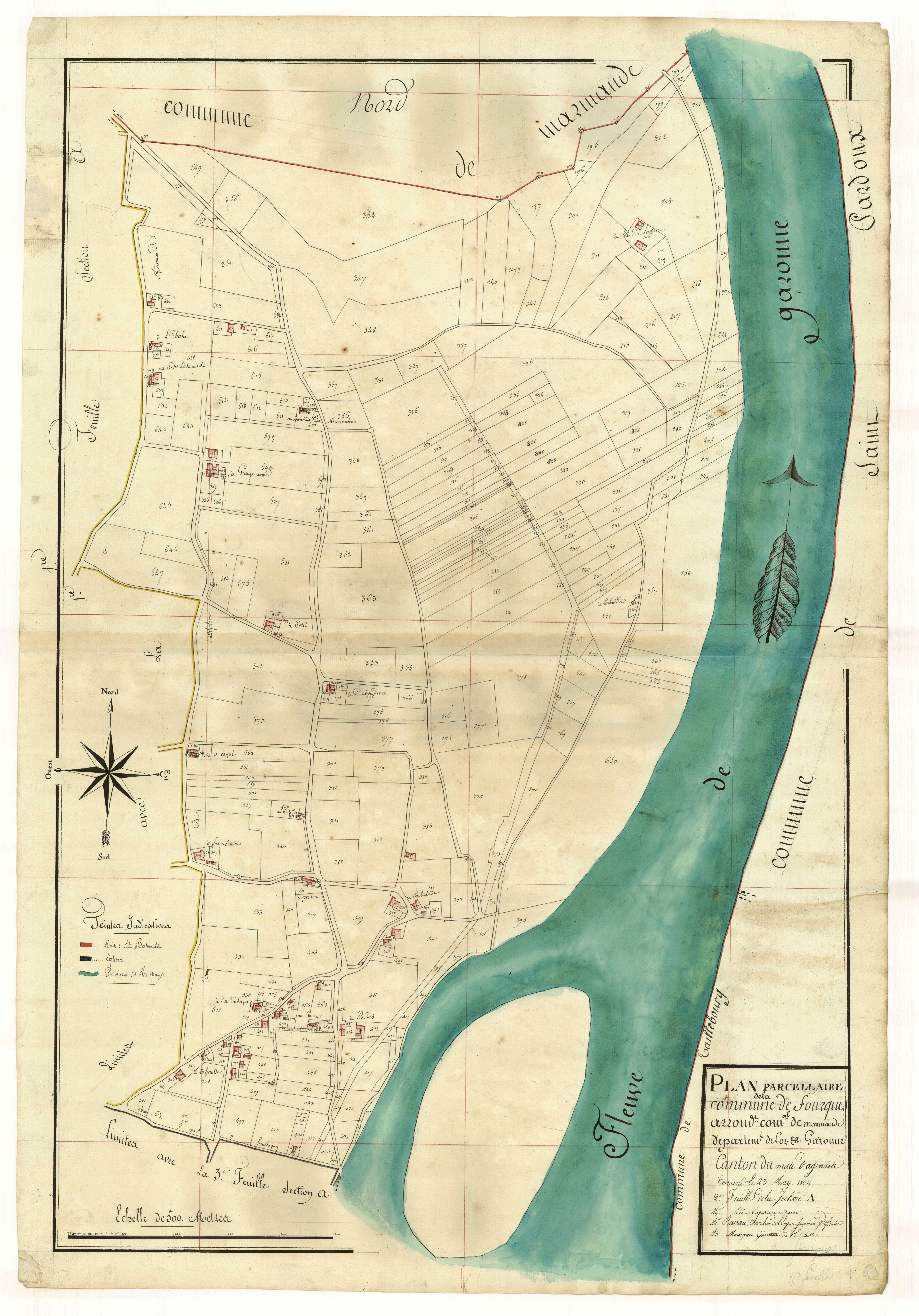 Plan primitif, atlas-A2 Fourques, Fourques-sur-Garonne