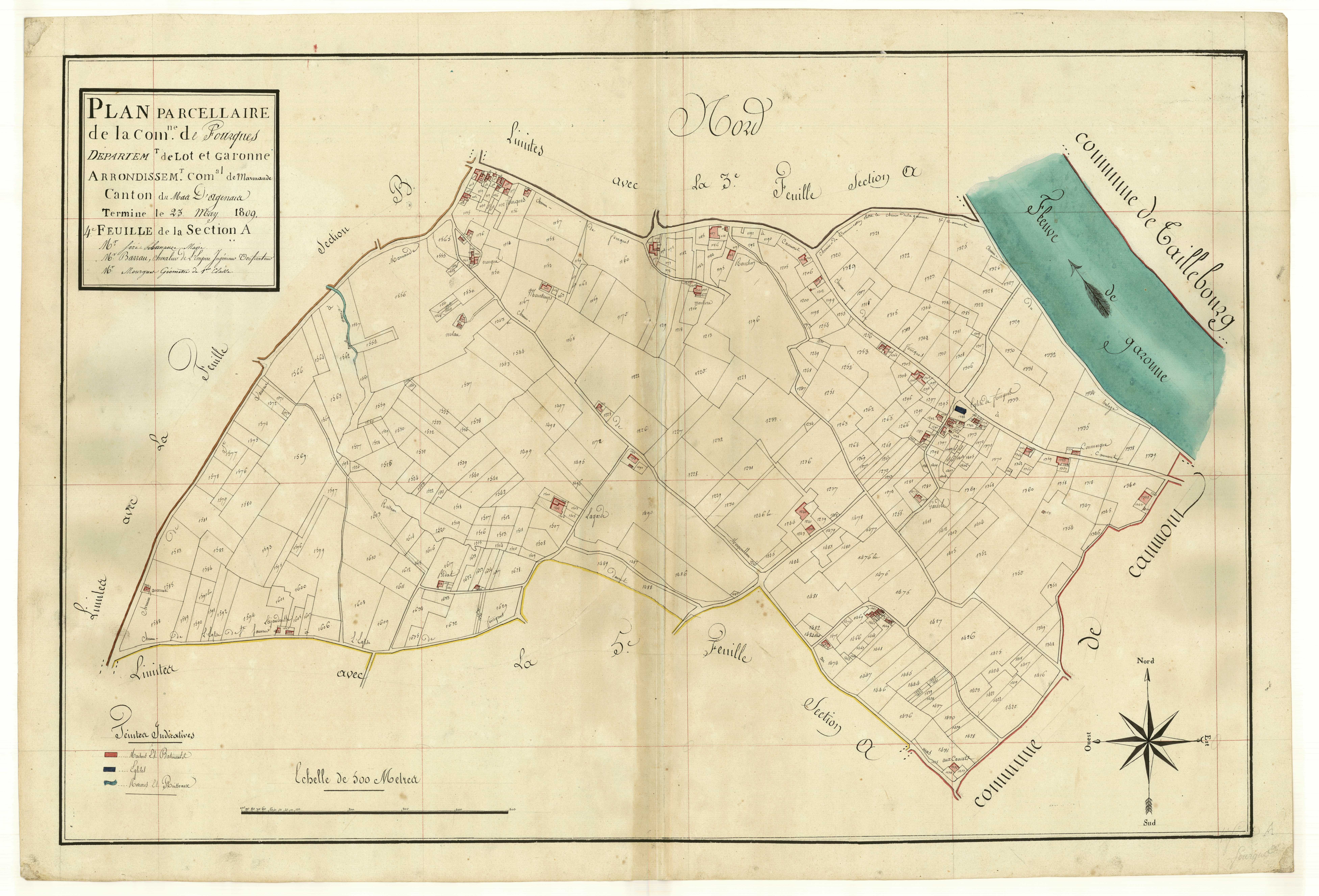 Plan primitif, atlas-A4 Fourques, Fourques-sur-Garonne