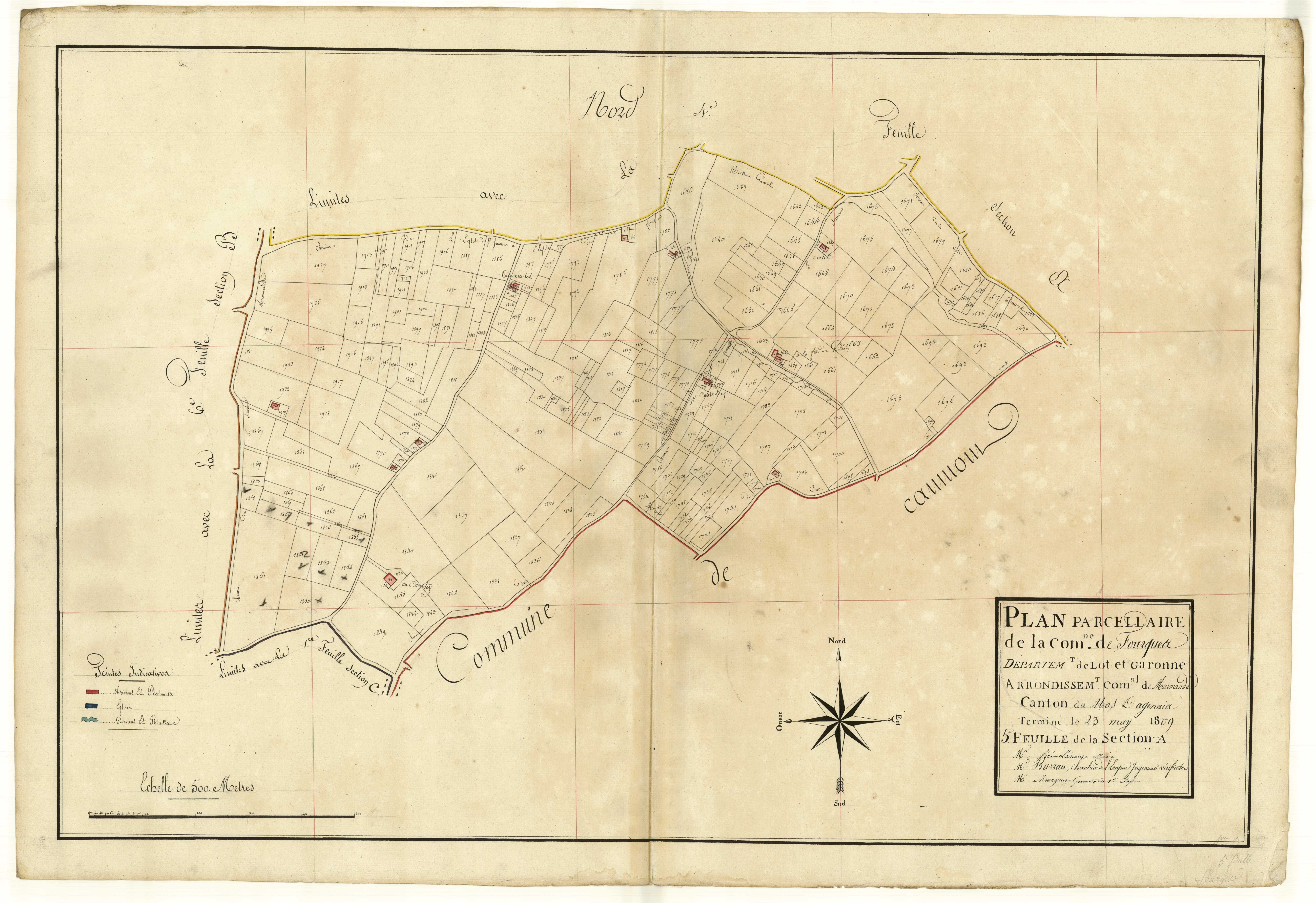 Plan primitif, atlas-A5 Fourques, Fourques-sur-Garonne