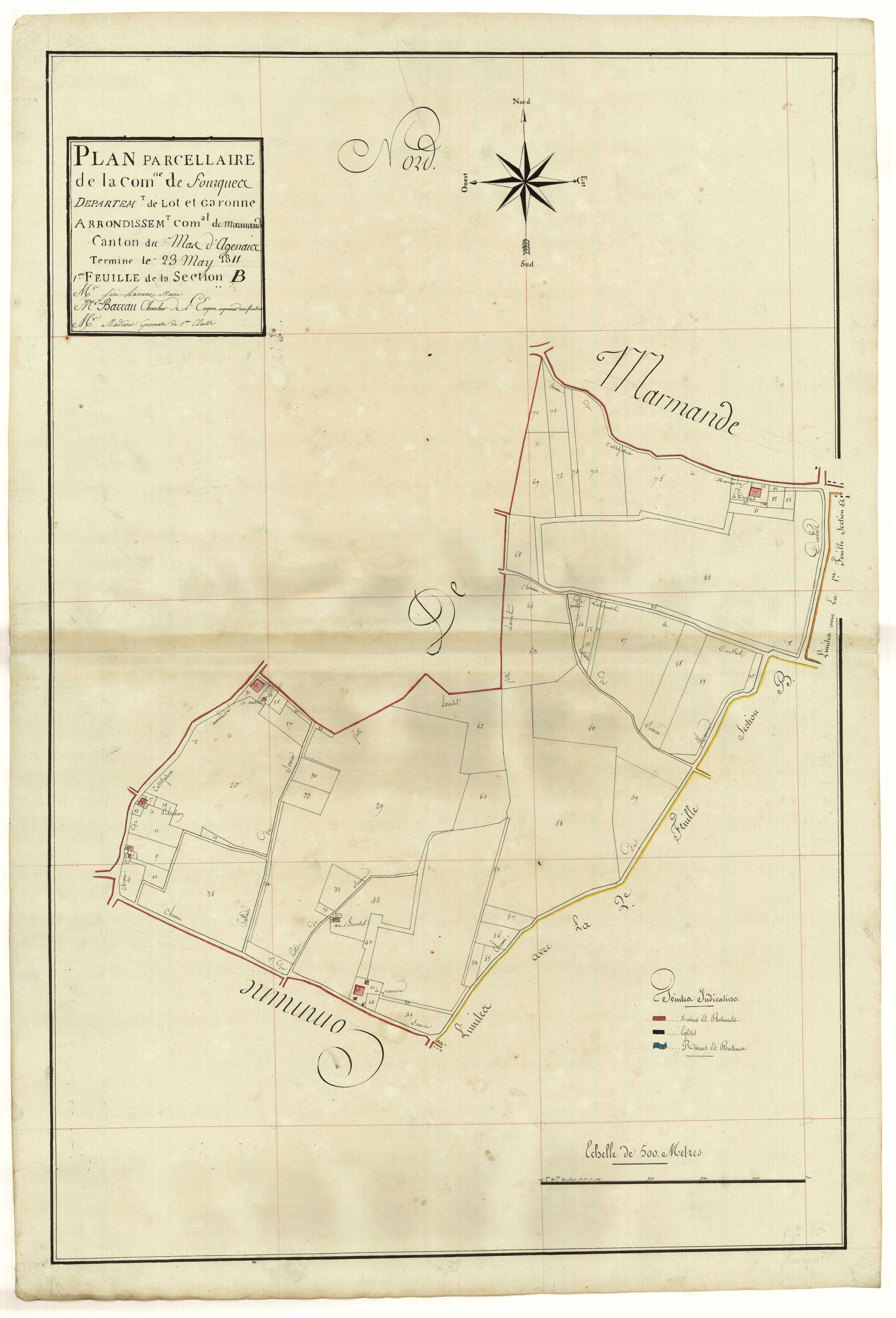 Plan primitif, atlas-B1 Saint-Sauveur et Sainte-Marthe, Fourques-sur-Garonne