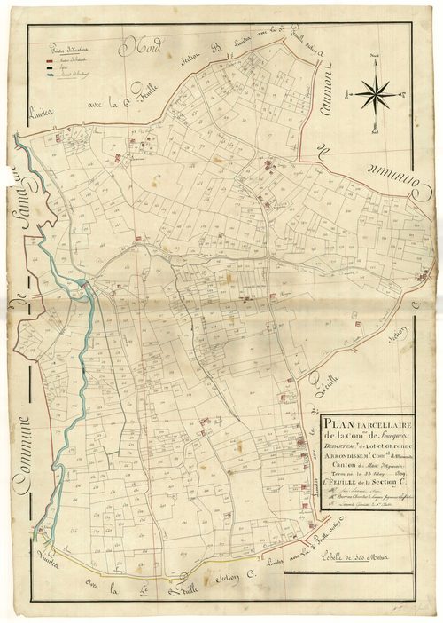 Plan primitif, atlas-C1 Saint-Sauveur et Sainte-Marthe (sic), Fourques-sur-Garonne