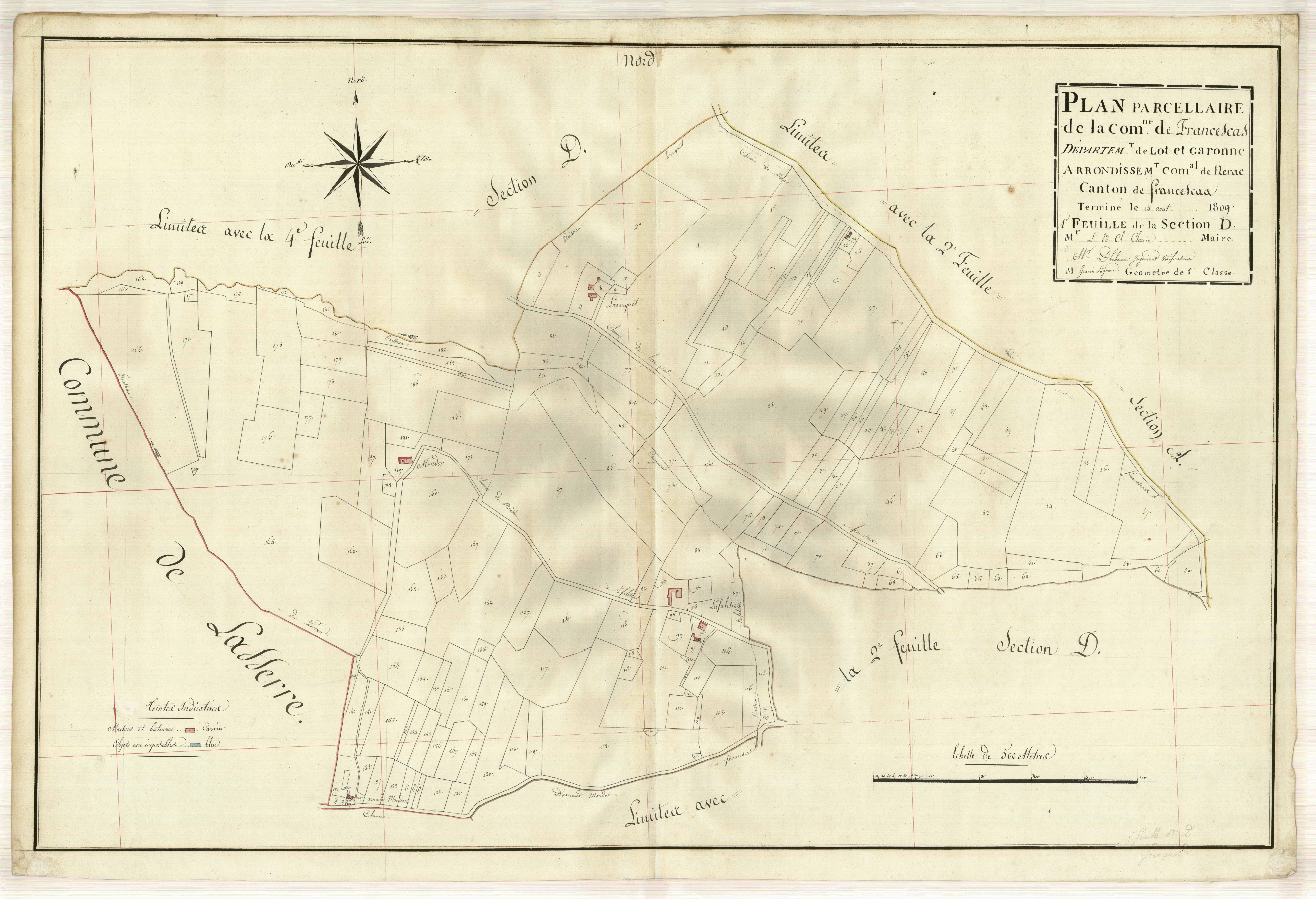 Plan primitif, atlas-D1Saint-Ourens, Lafalitre, Francescas