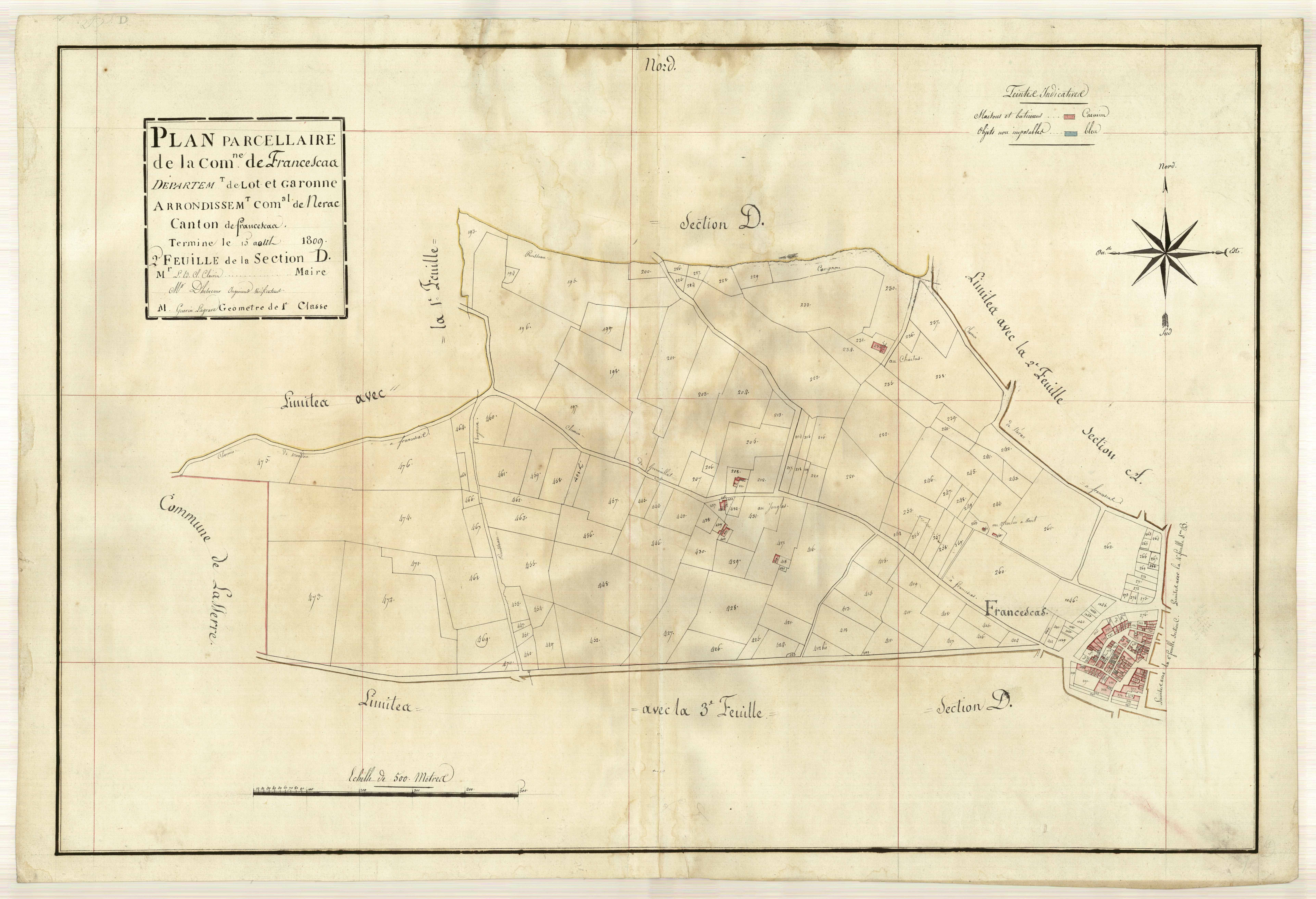 Plan primitif, atlas-D2 Saint-Ourens, Lafalitre, Francescas
