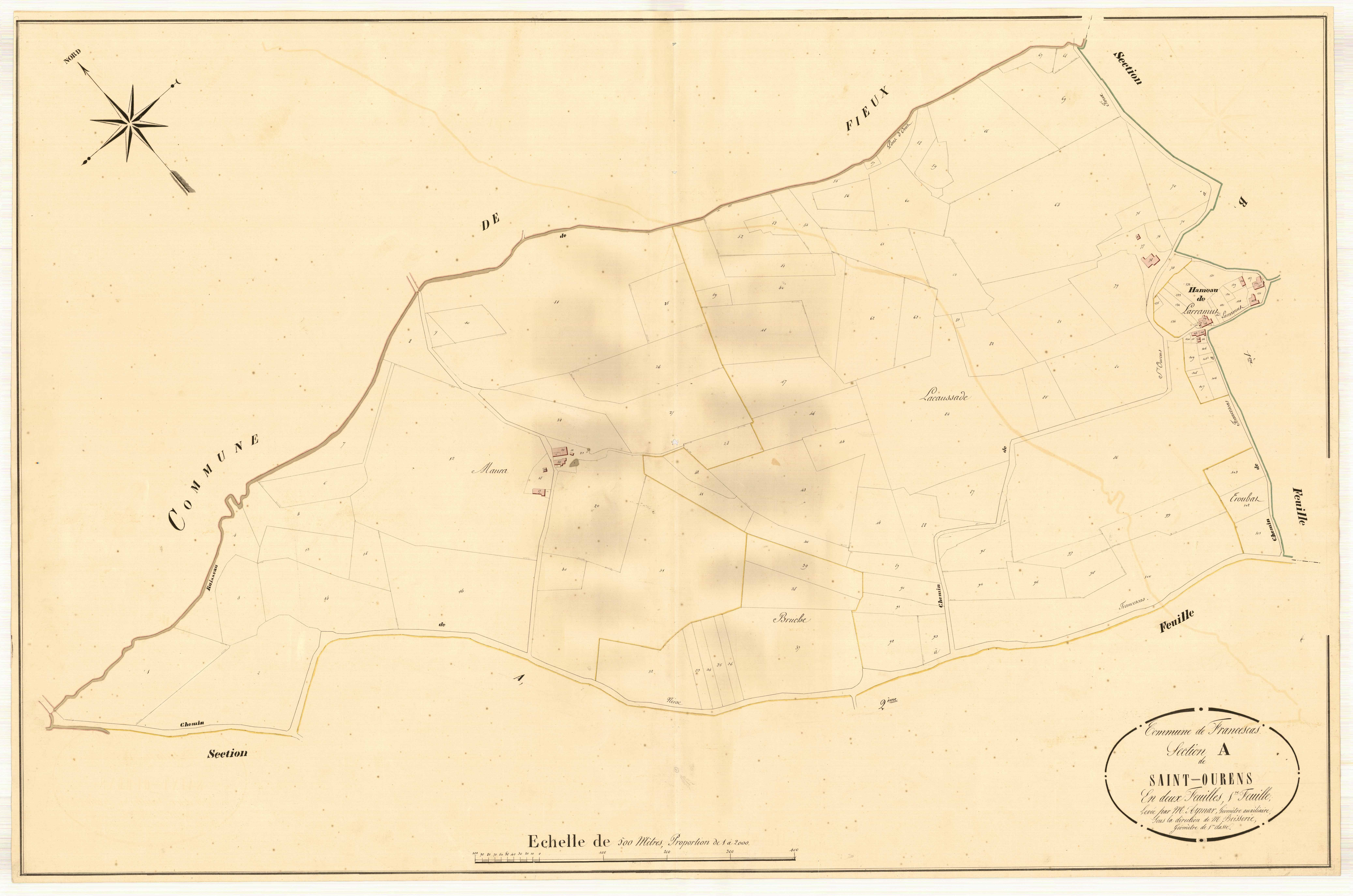 Plan napoléonien, atlas-A1 Saint-Ourens, Francescas