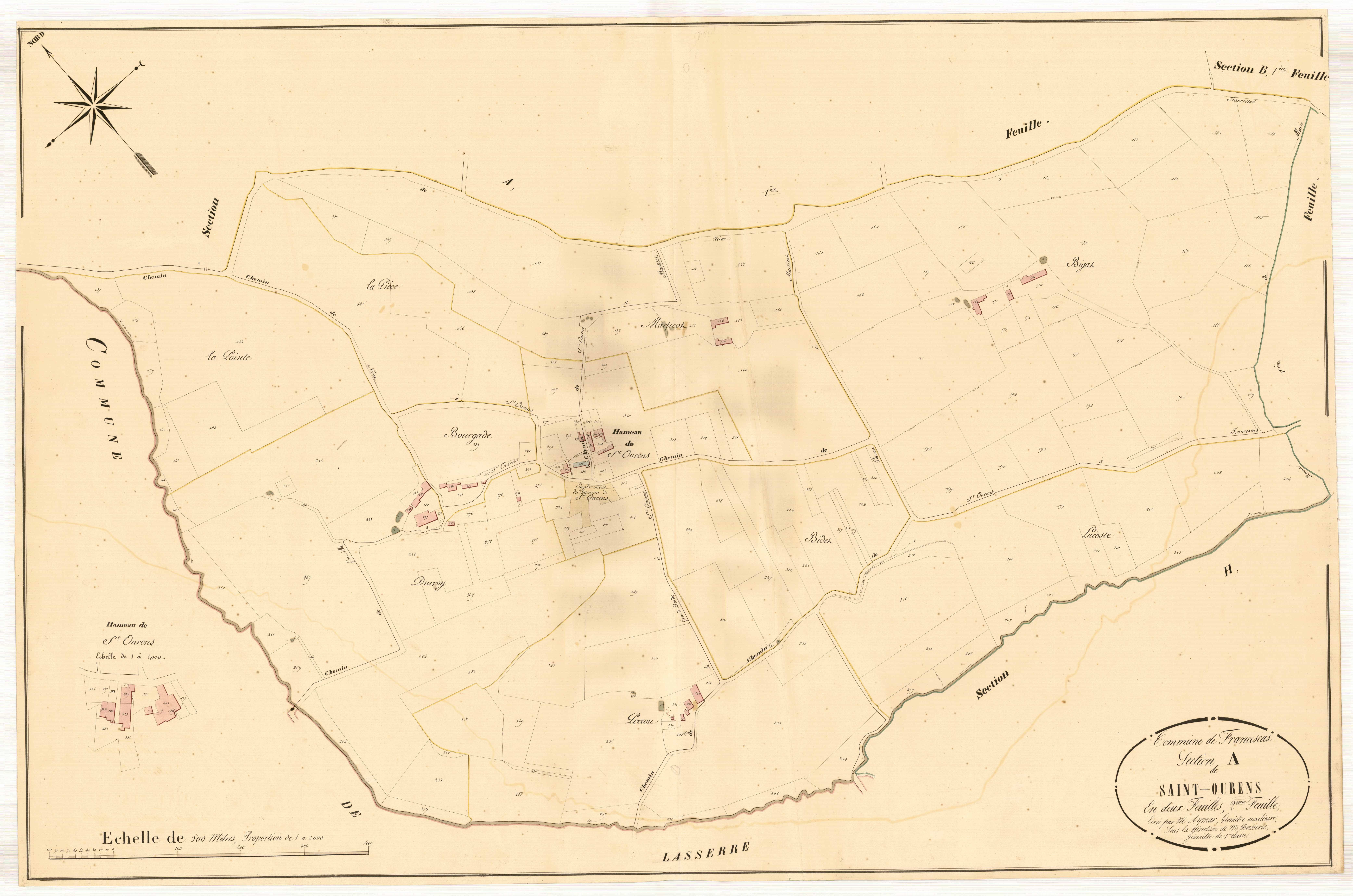 Plan napoléonien, atlas-A2 Saint-Ourens, Francescas