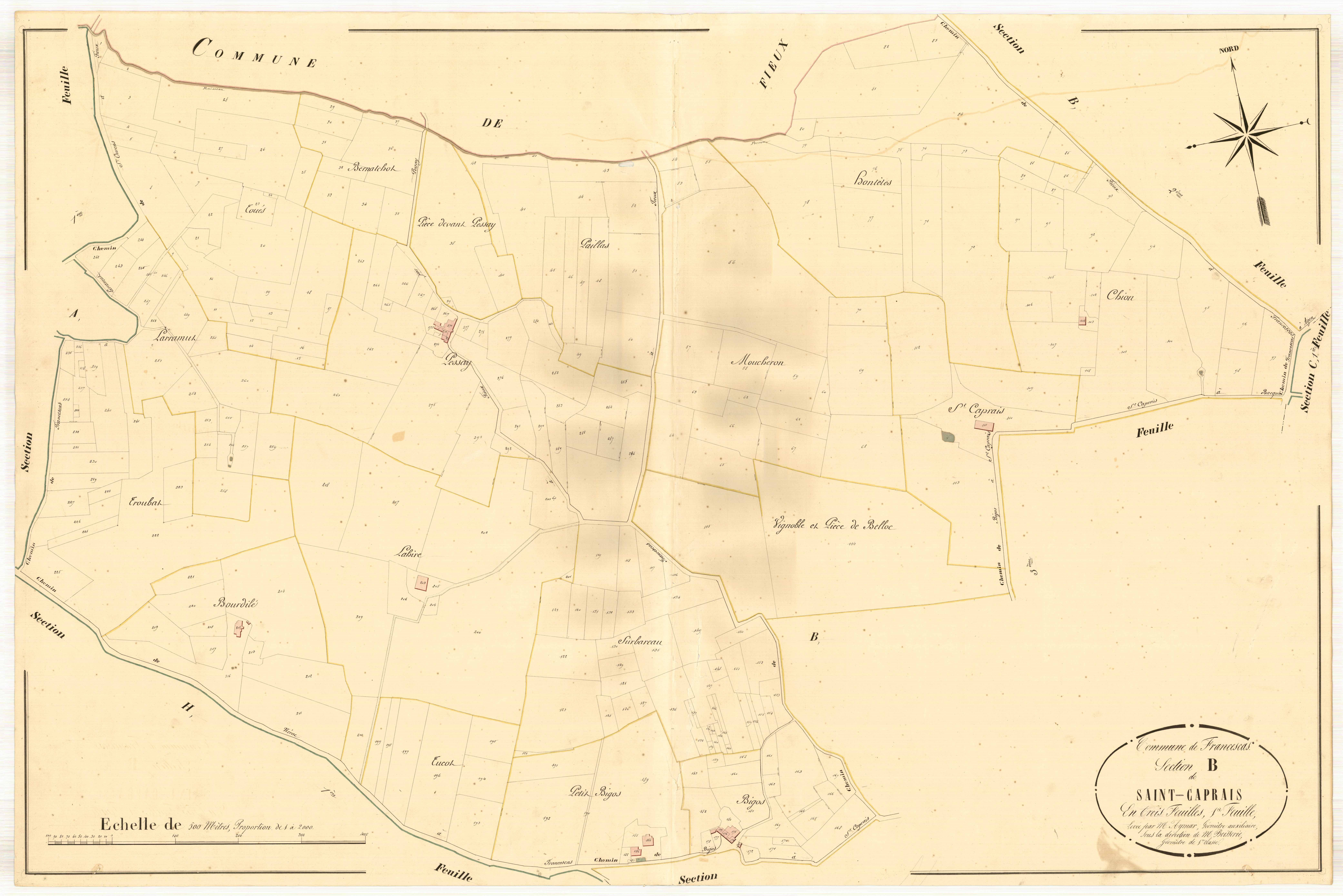 Plan napoléonien, atlas-B1 Saint-Caprais, Francescas
