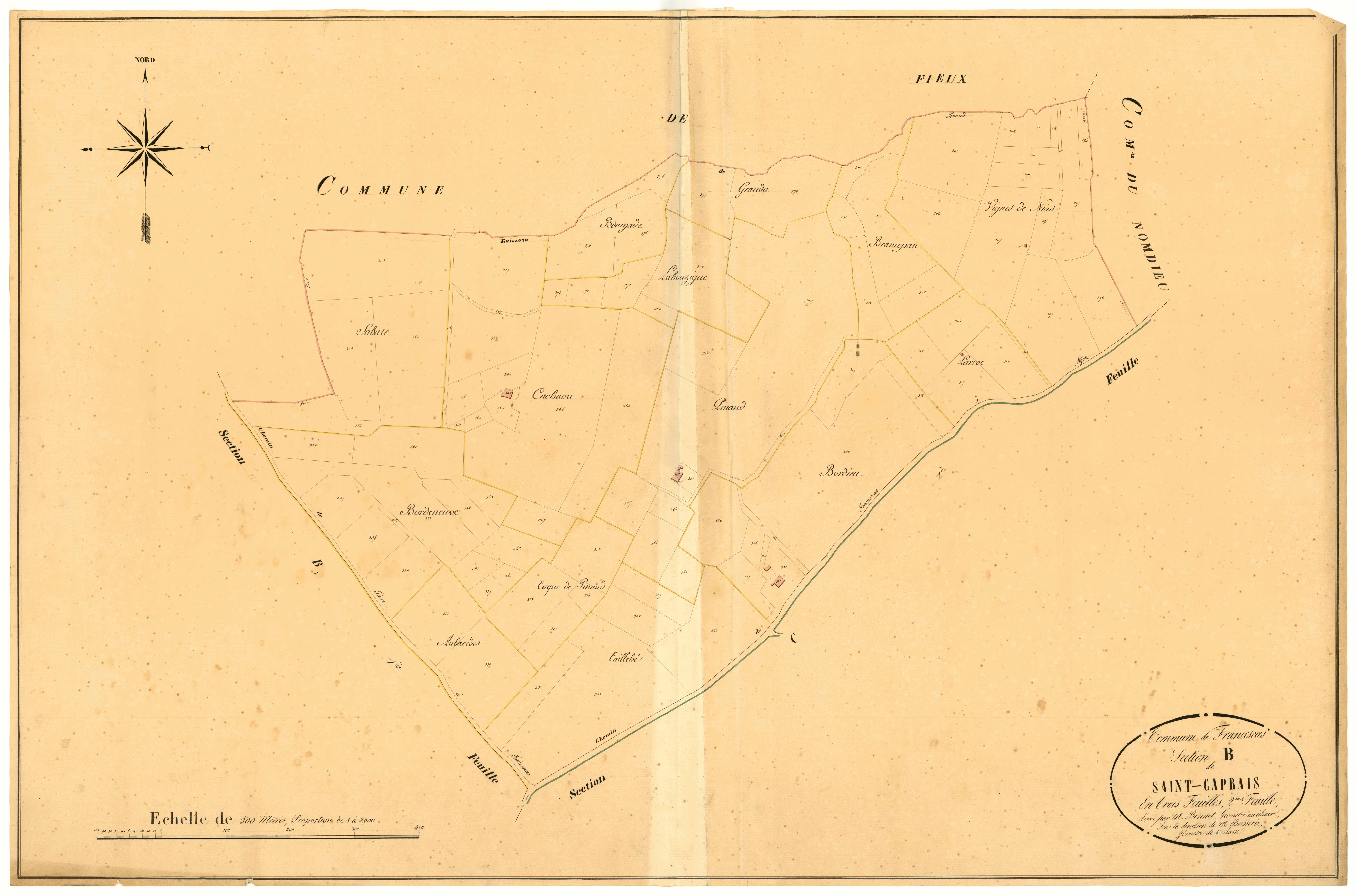 Plan napoléonien, atlas-B2 Saint-Caprais, Francescas