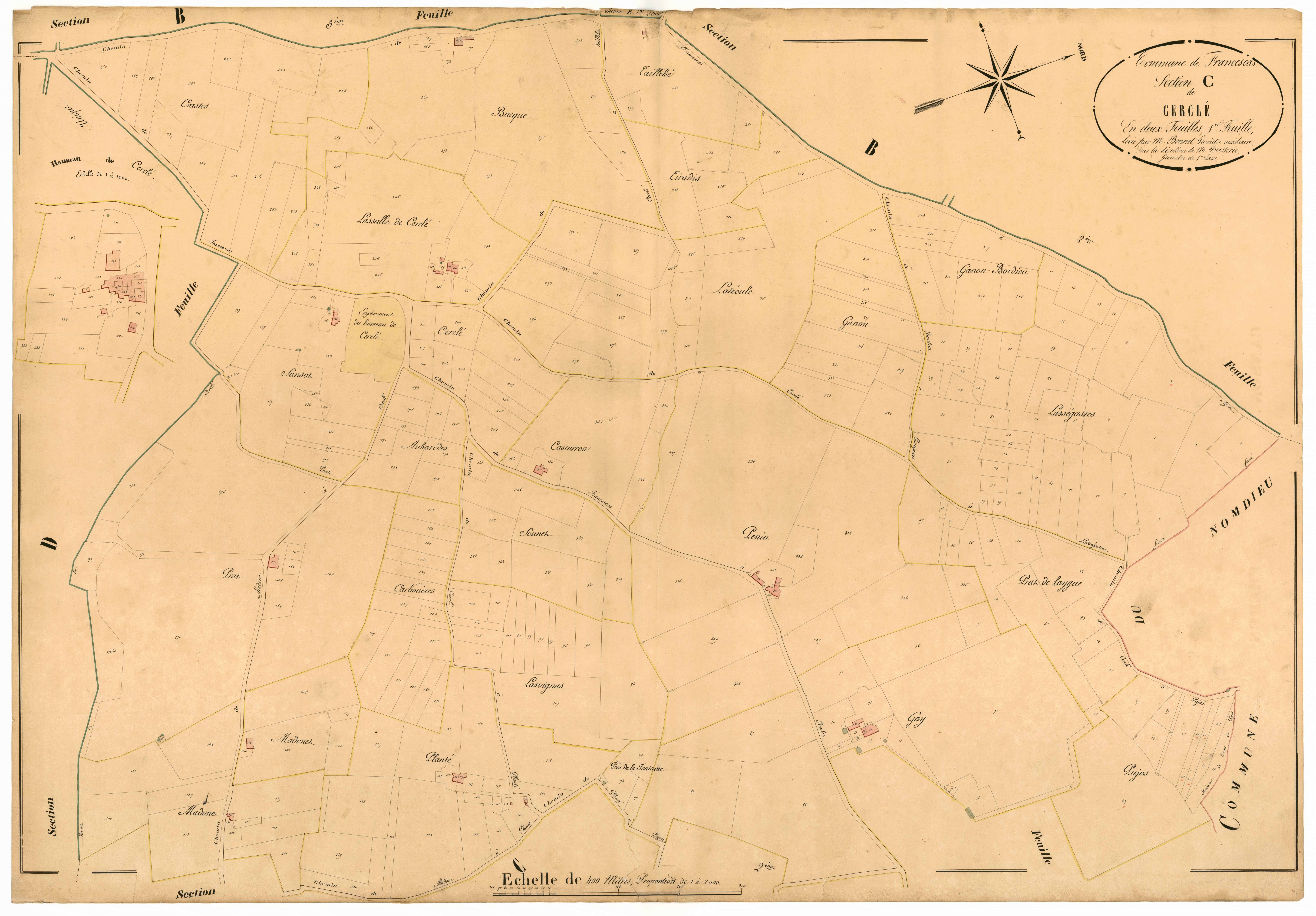 Plan napoléonien, atlas-C1 Cerclé, Francescas