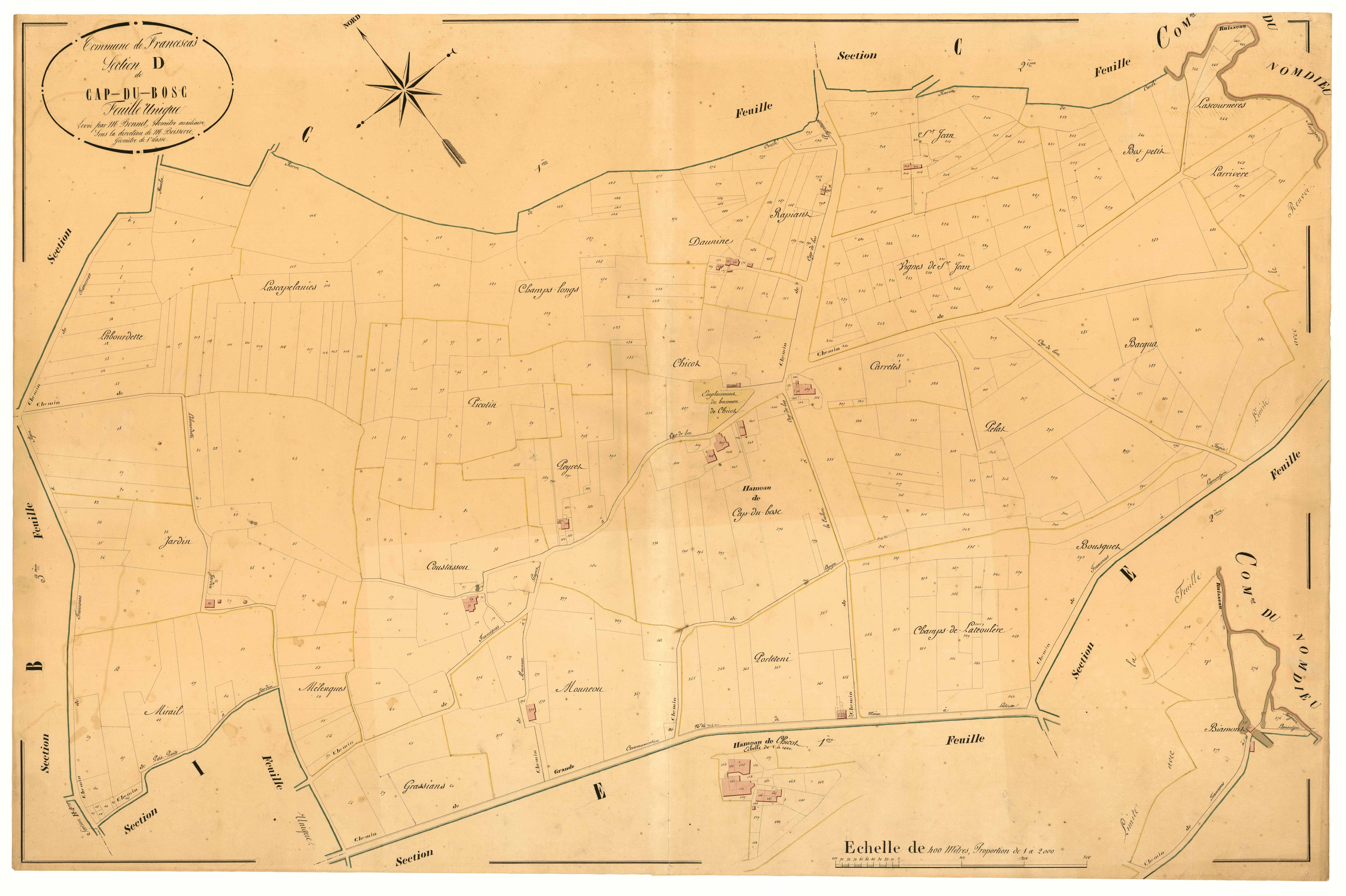 Plan napoléonien, atlas-D Cap-du-Bosc, Francescas