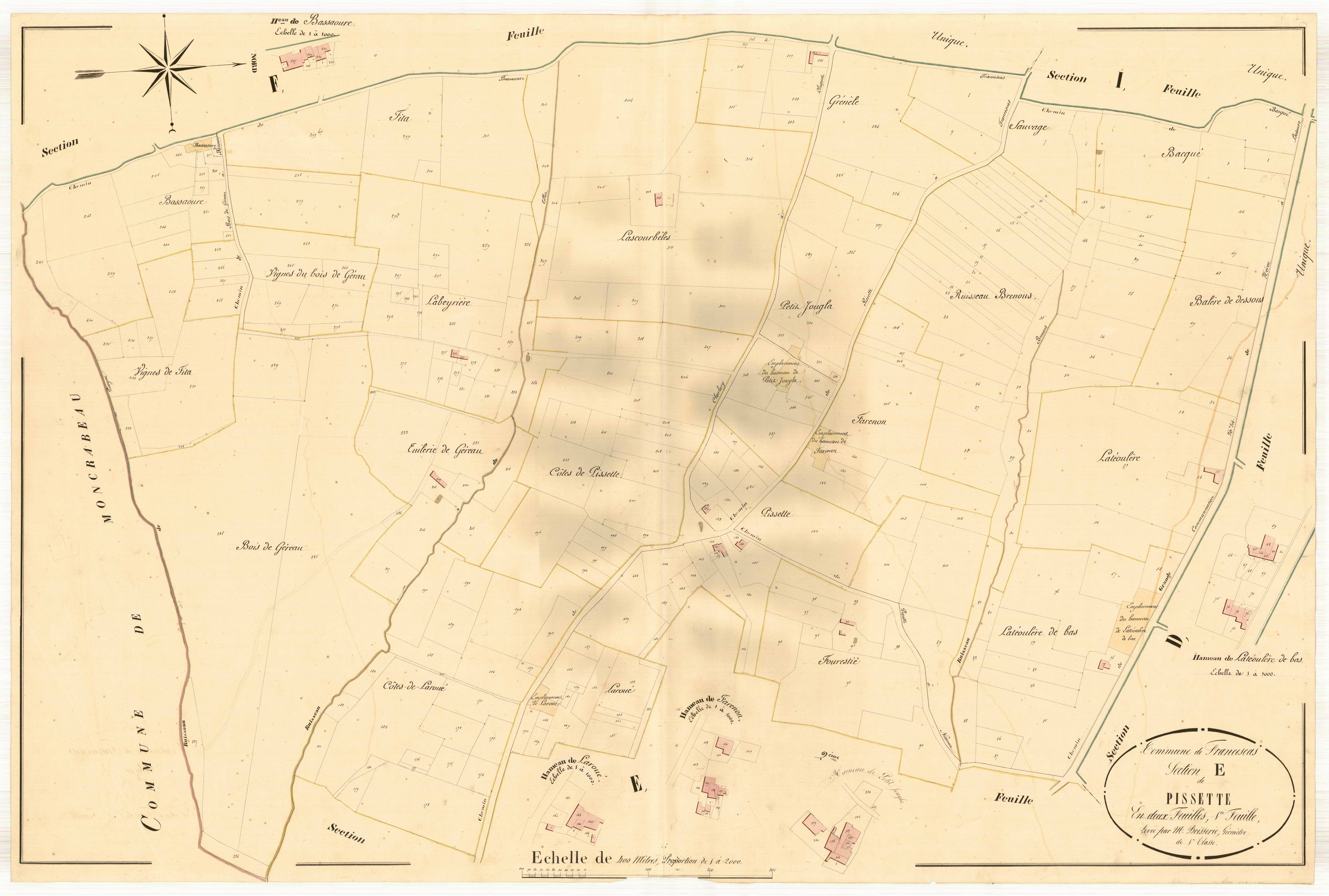 Plan napoléonien, atlas-E1 Pissette, Francescas