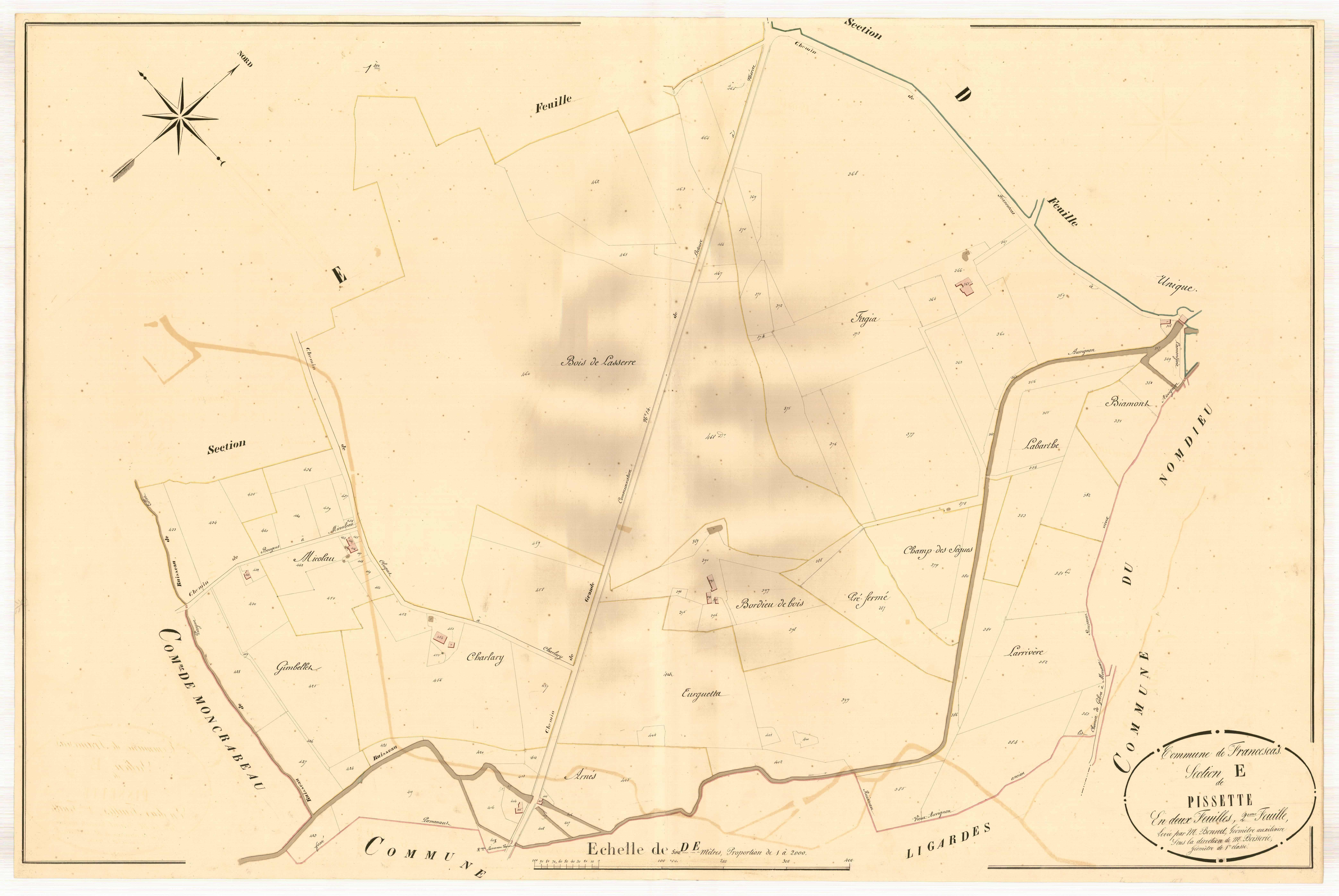 Plan napoléonien, atlas-E2 Pissette, Francescas