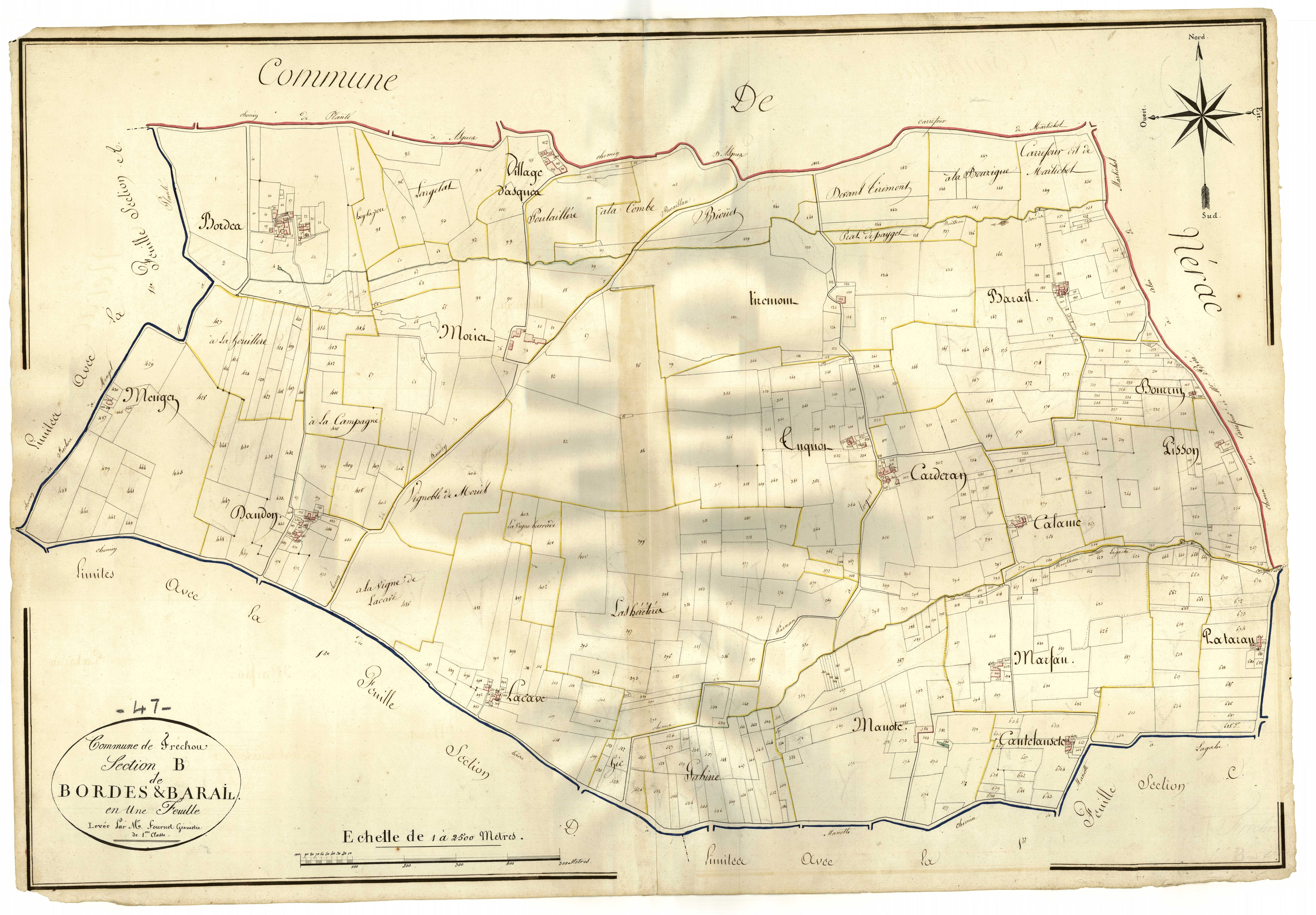 Plan napoléonien, atlas-B Bordes et Barail, Fréchou (Le)