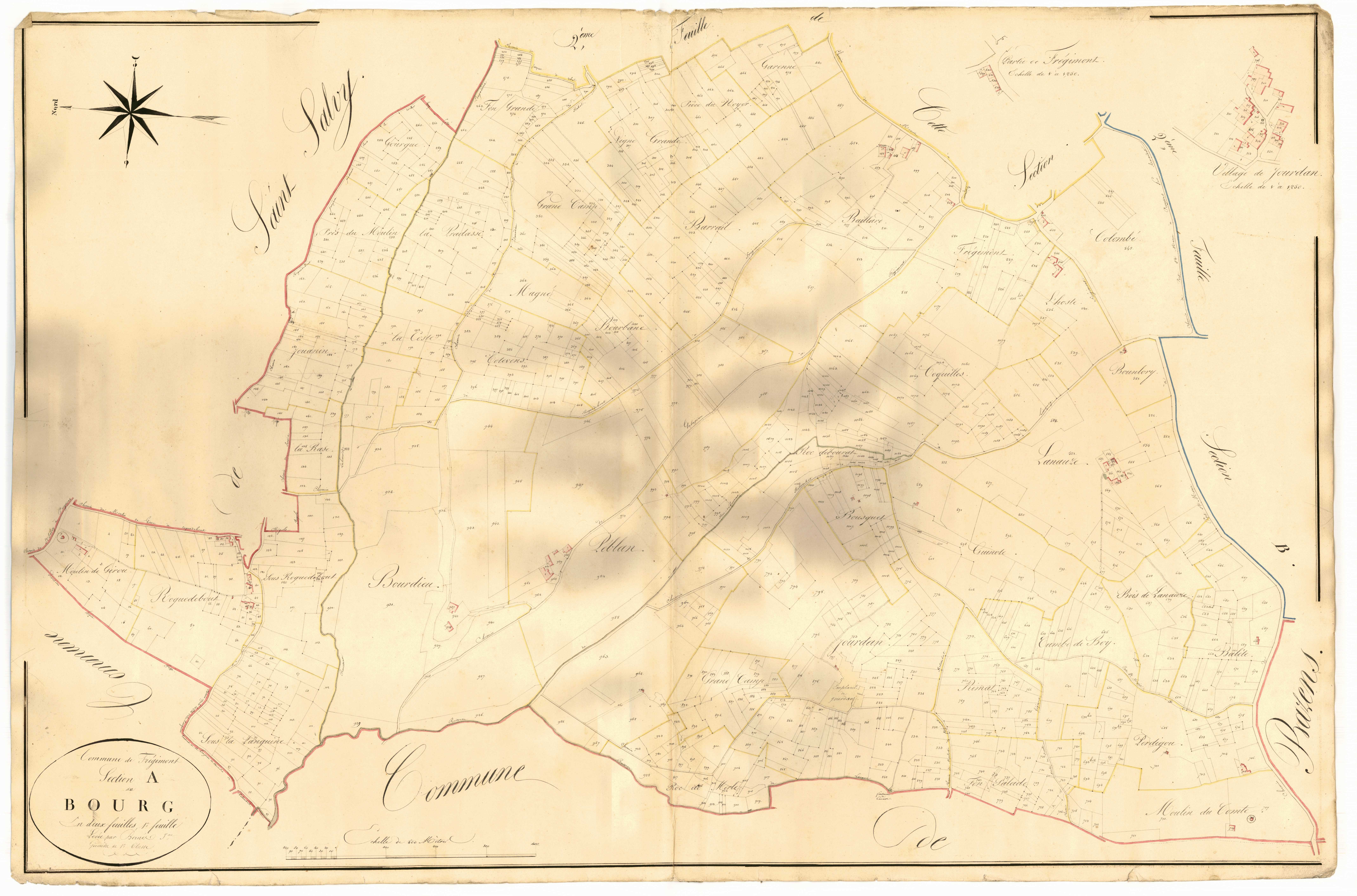 Plan napoléonien, atlas-A1 Bourg, Frégimont