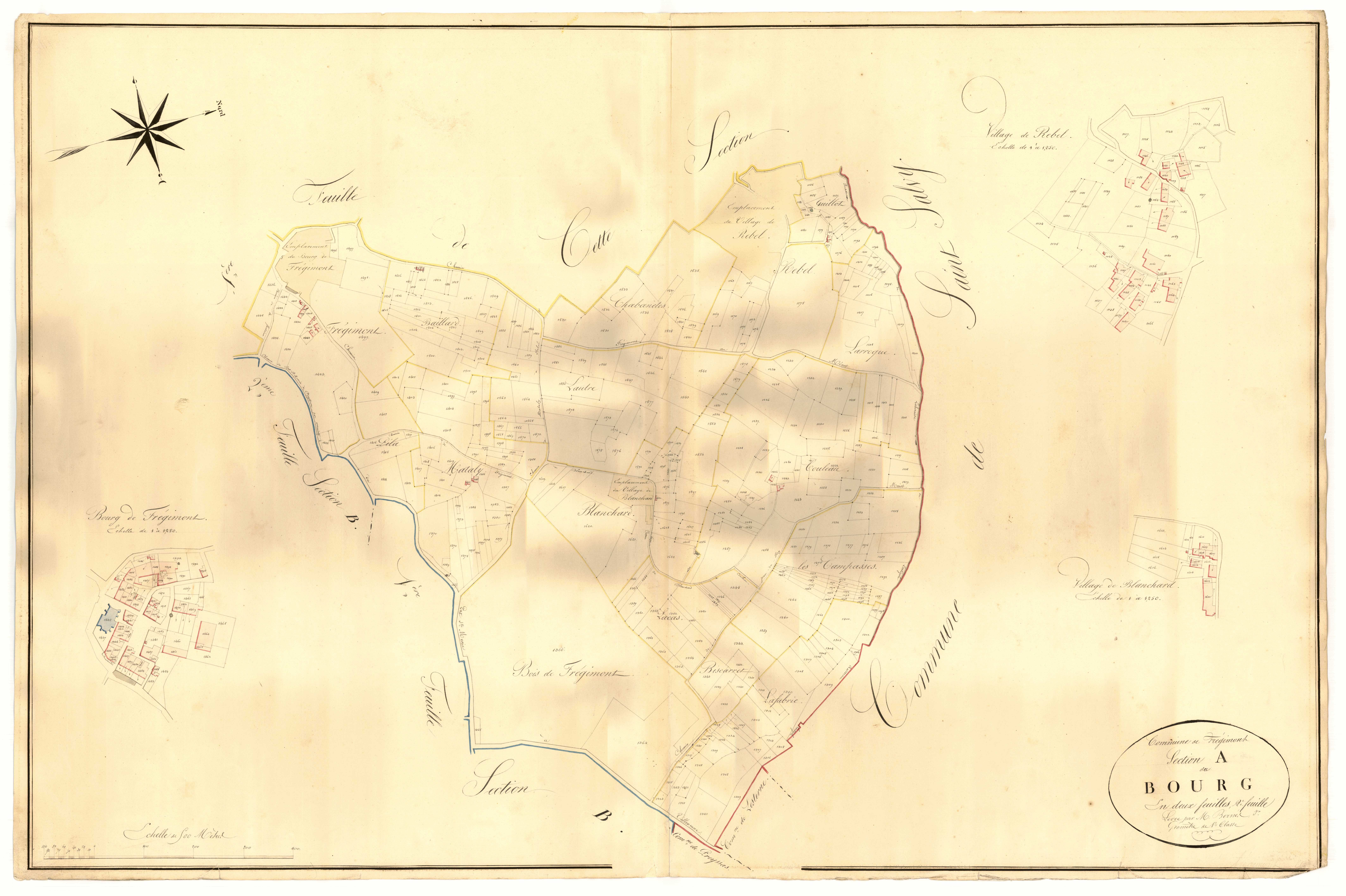 Plan napoléonien, atlas-A2 Bourg, Frégimont