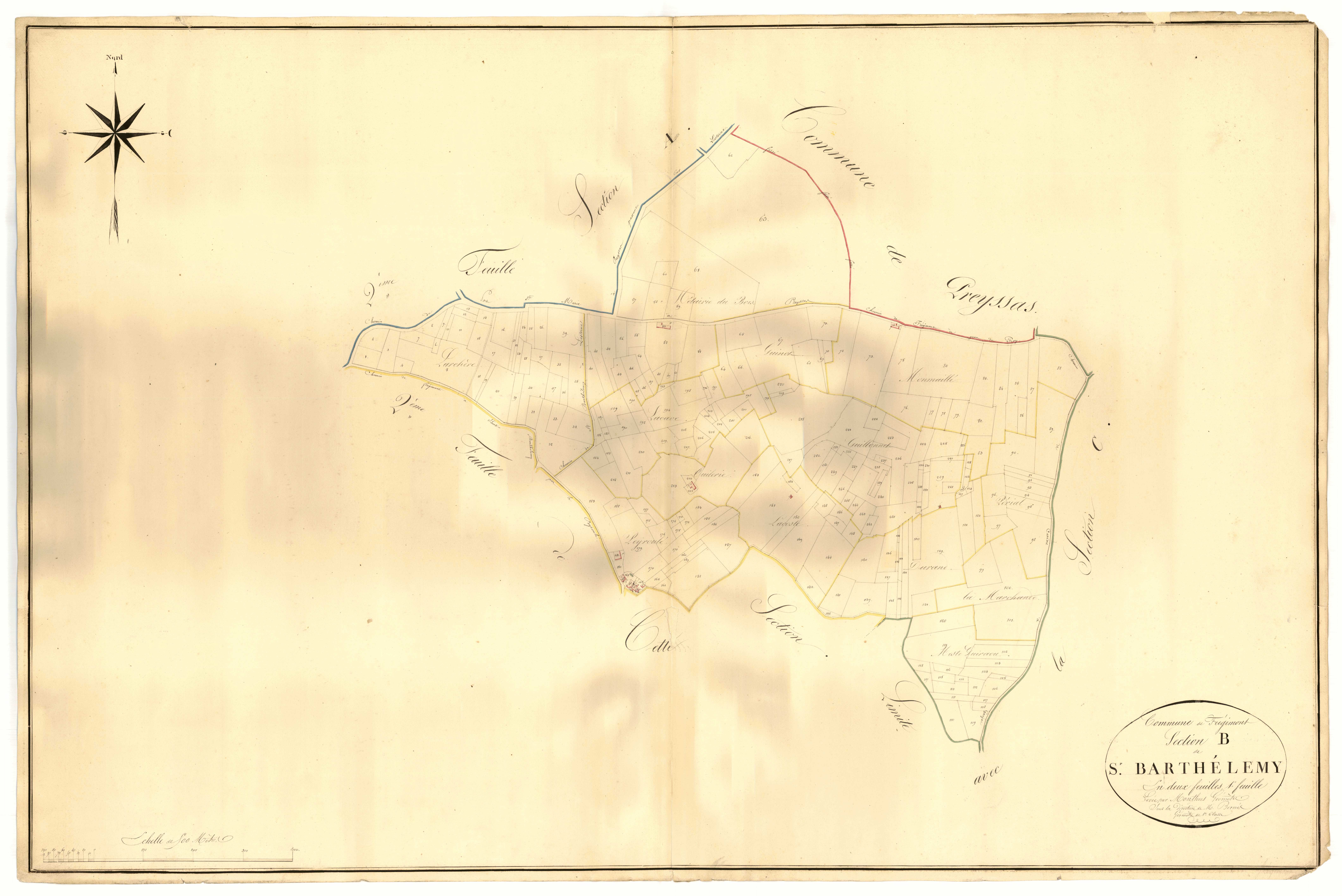Plan napoléonien, atlas-B1 Saint-Barthélemy, Frégimont