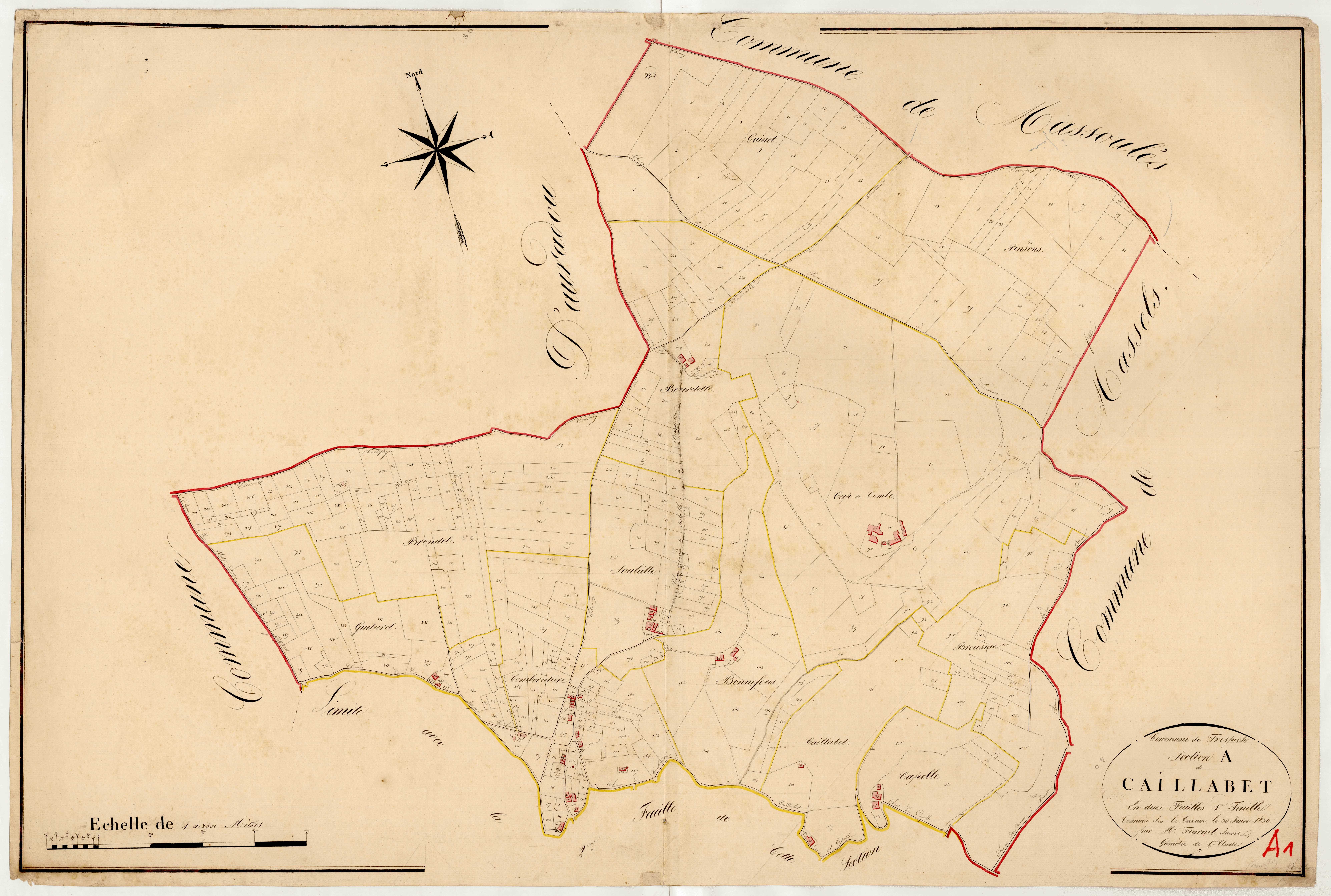 Plan napoléonien, atlas-A1 Caillabet, Frespech
