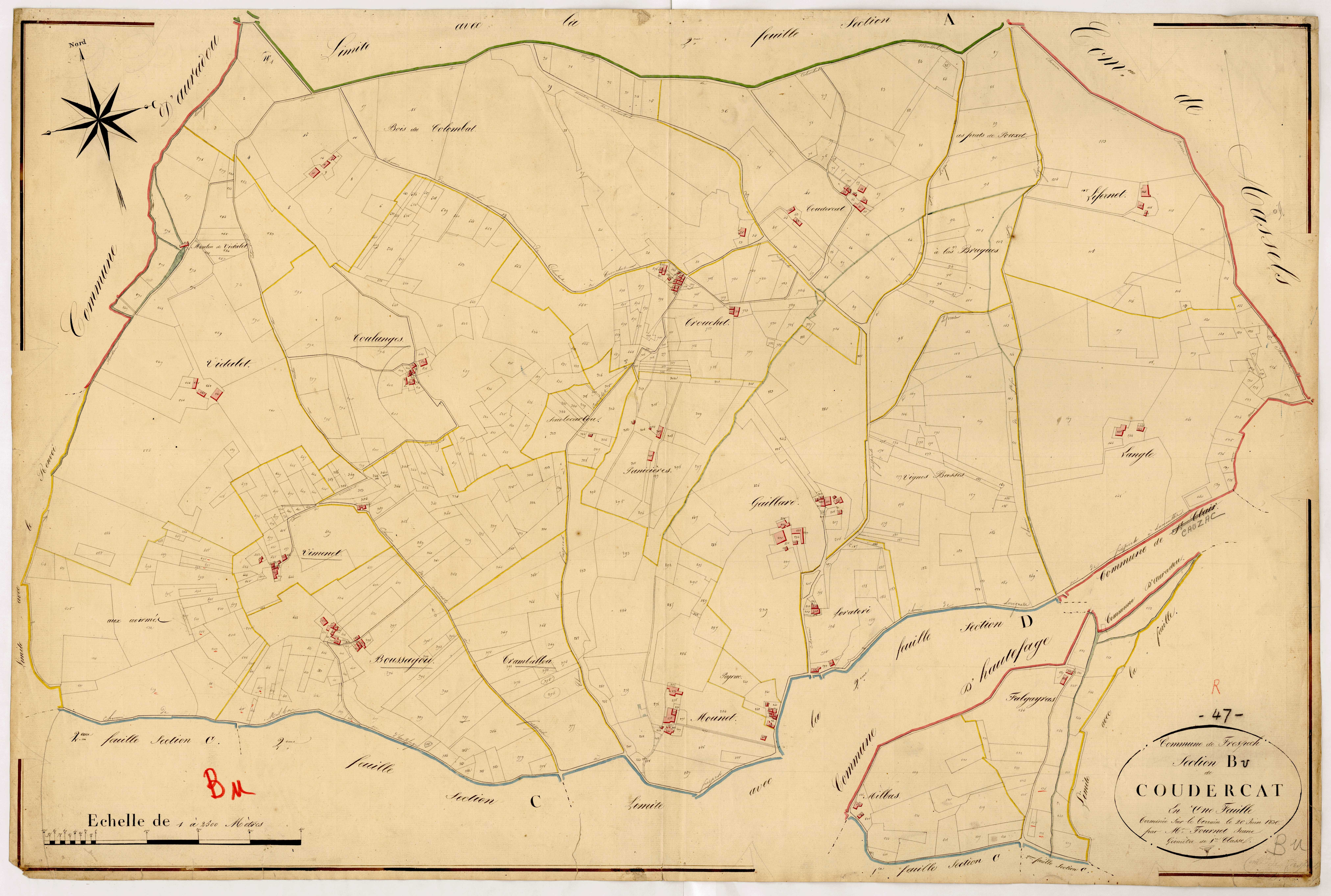 Plan napoléonien, atlas-B Coudercat, Frespech