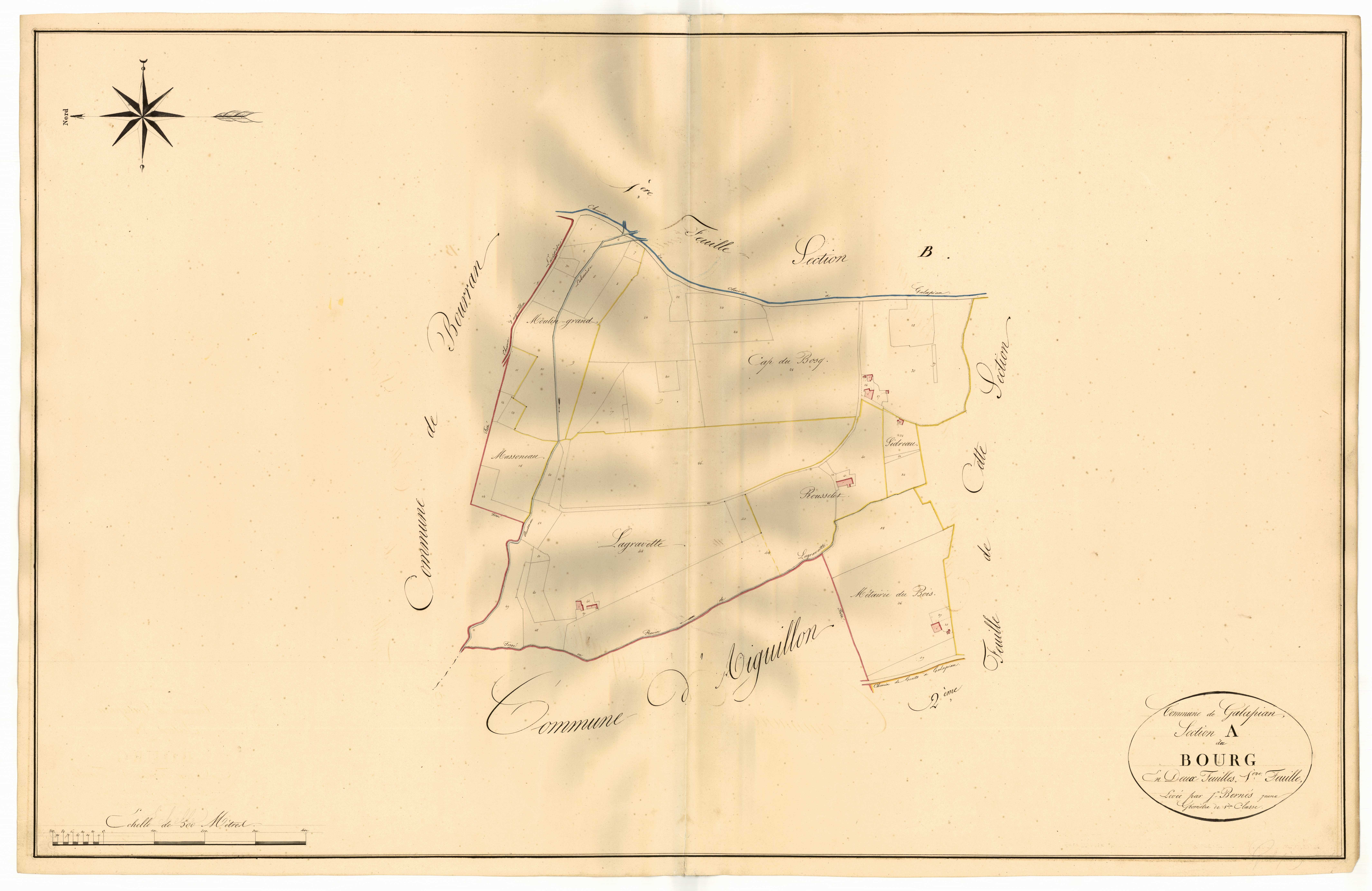 Plan napoléonien, atlas-A1 Bourg, Galapian