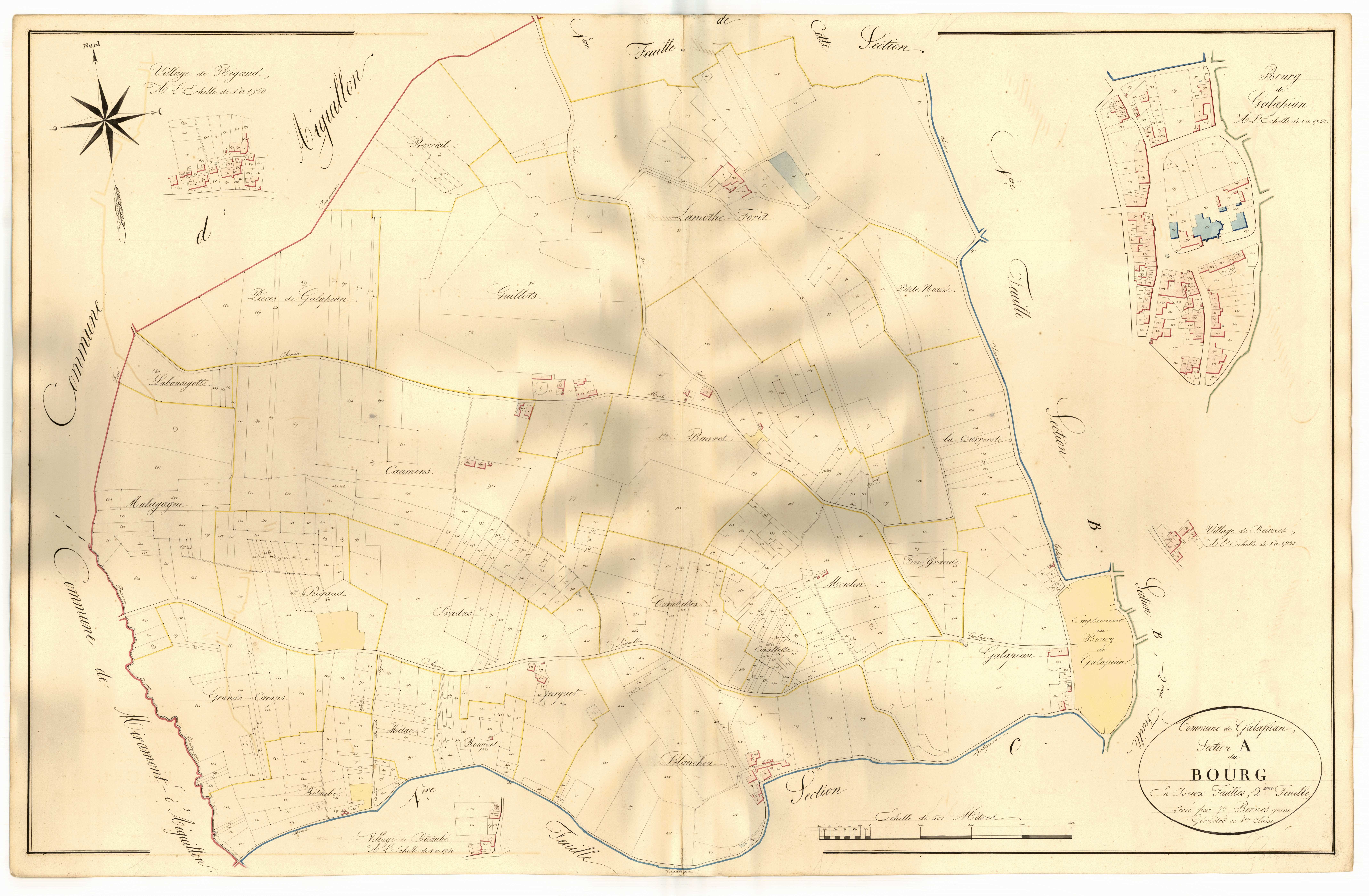 Plan napoléonien, atlas-A2 Bourg, Galapian
