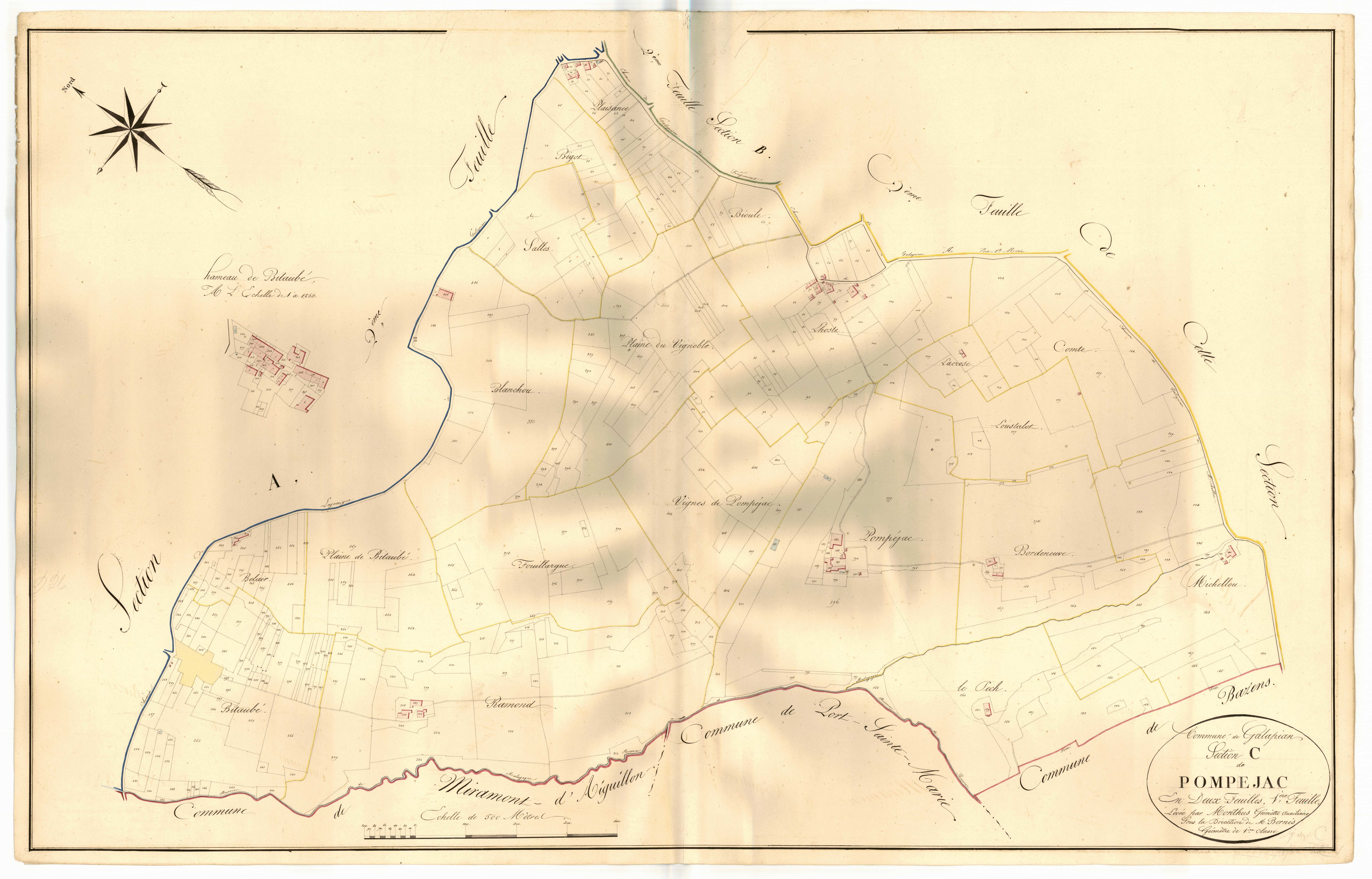 Plan napoléonien, atlas-C1 Pompéjac, Galapian