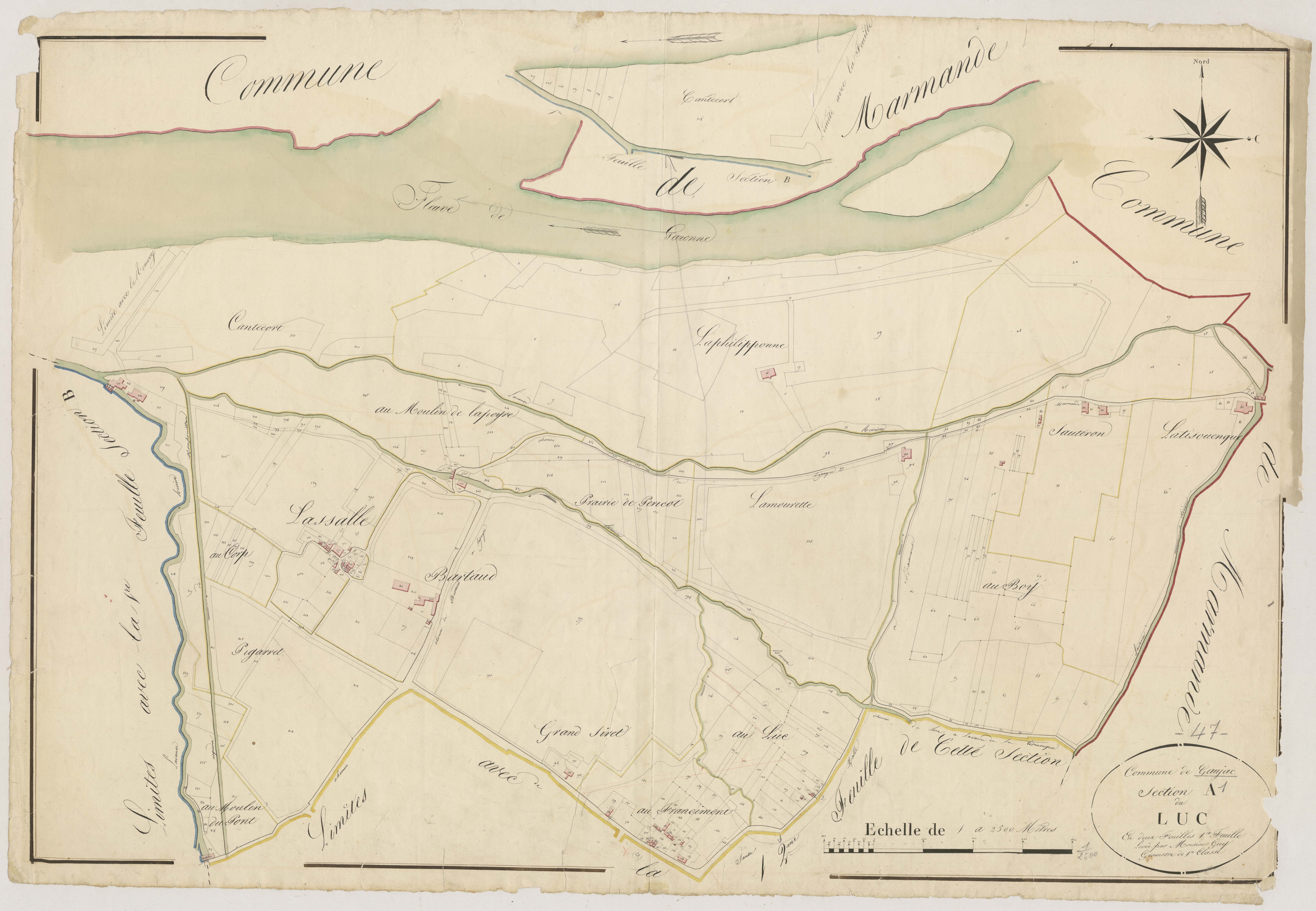 Plan napoléonien, atlas-A1 Le Luc, Gaujac