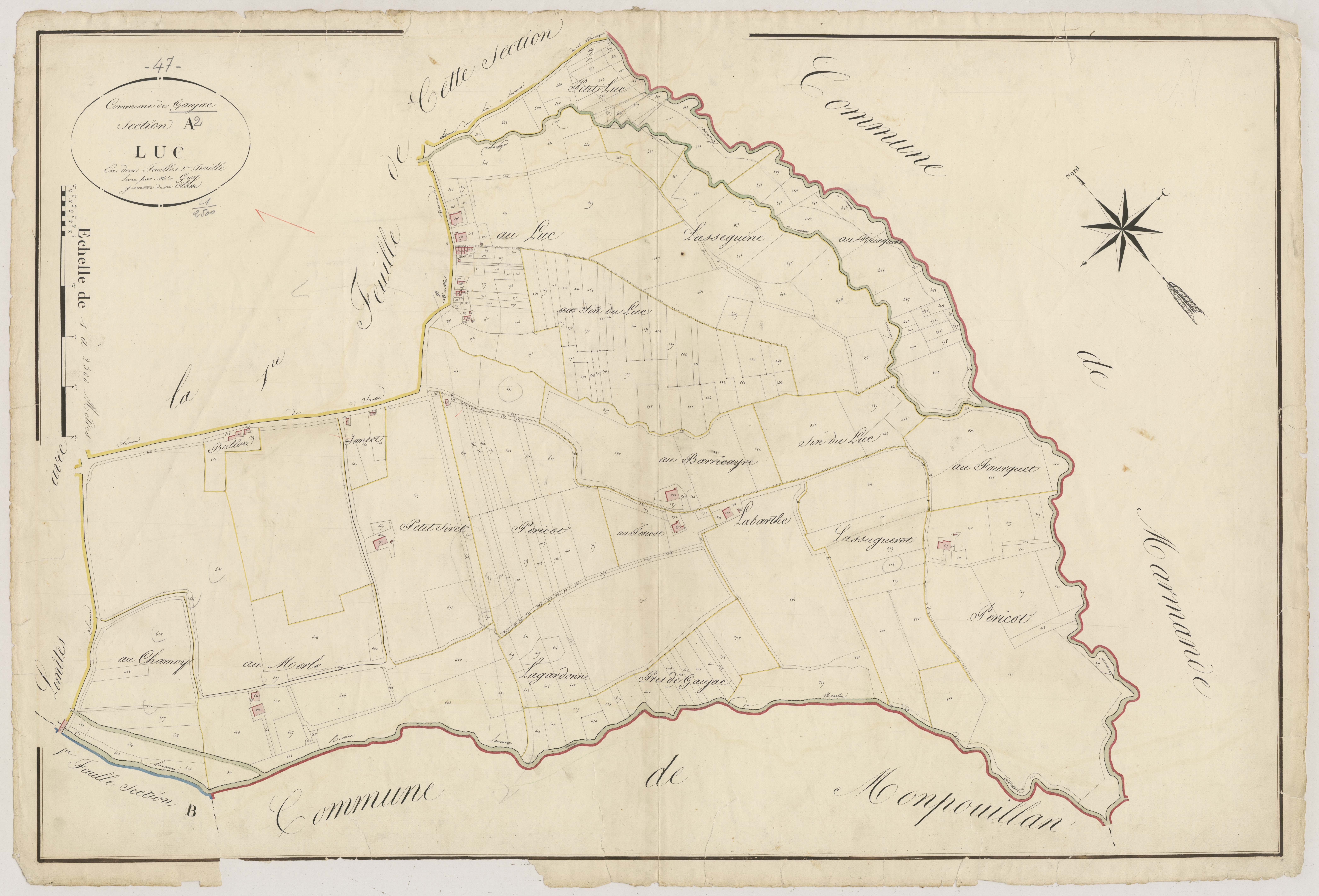 Plan napoléonien, atlas-A2 Le Luc, Gaujac